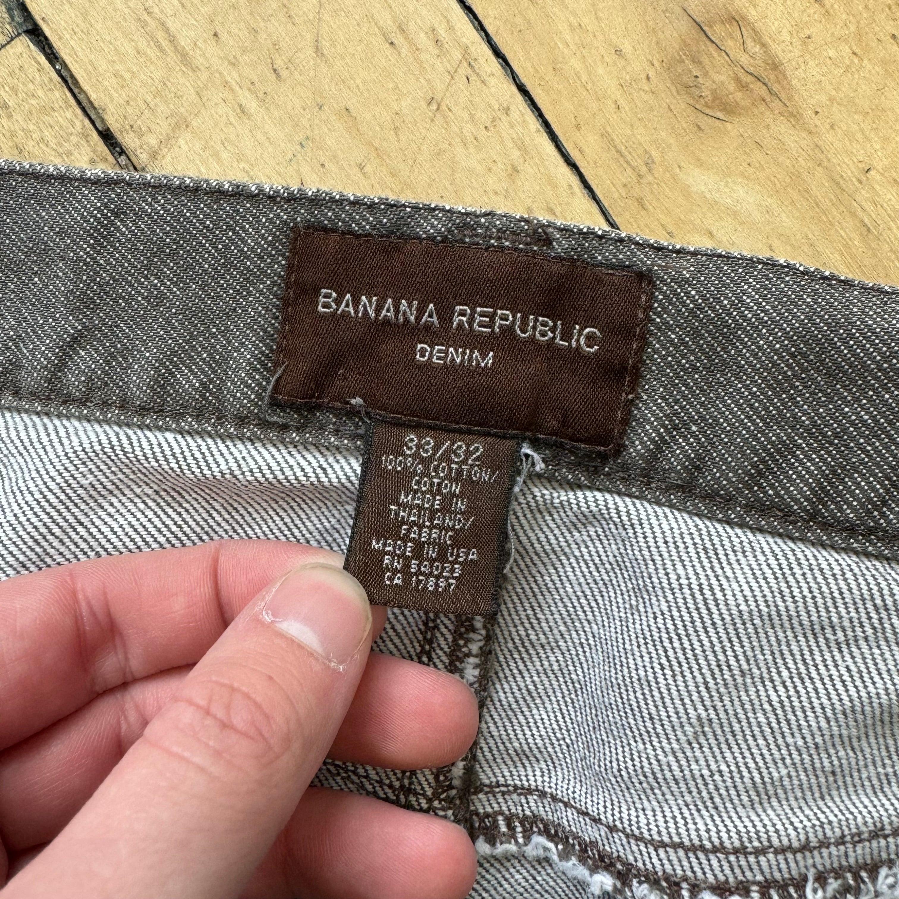 Y2K Banana Republic Grey Wash Denim Jeans Sz 33x32