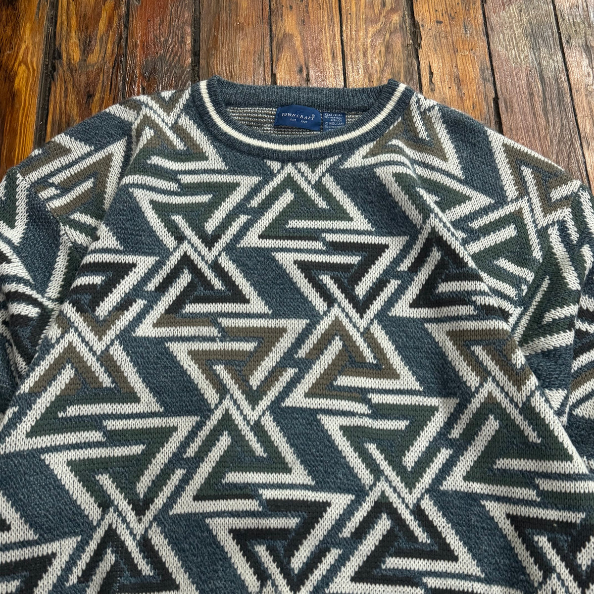 Vintage Towncraft Pattered Sweater Sz XL