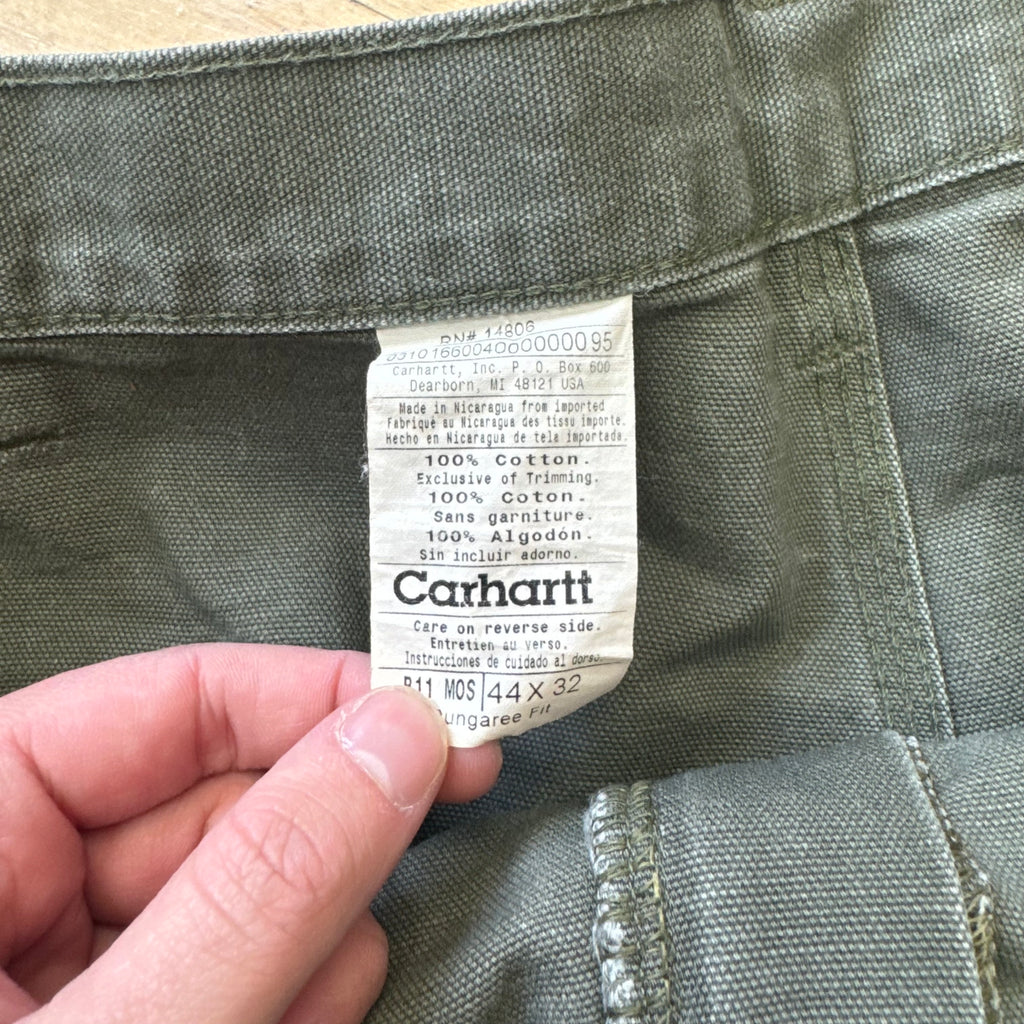 Vintage Olive Carhartt Denim Jeans Sz 44x32