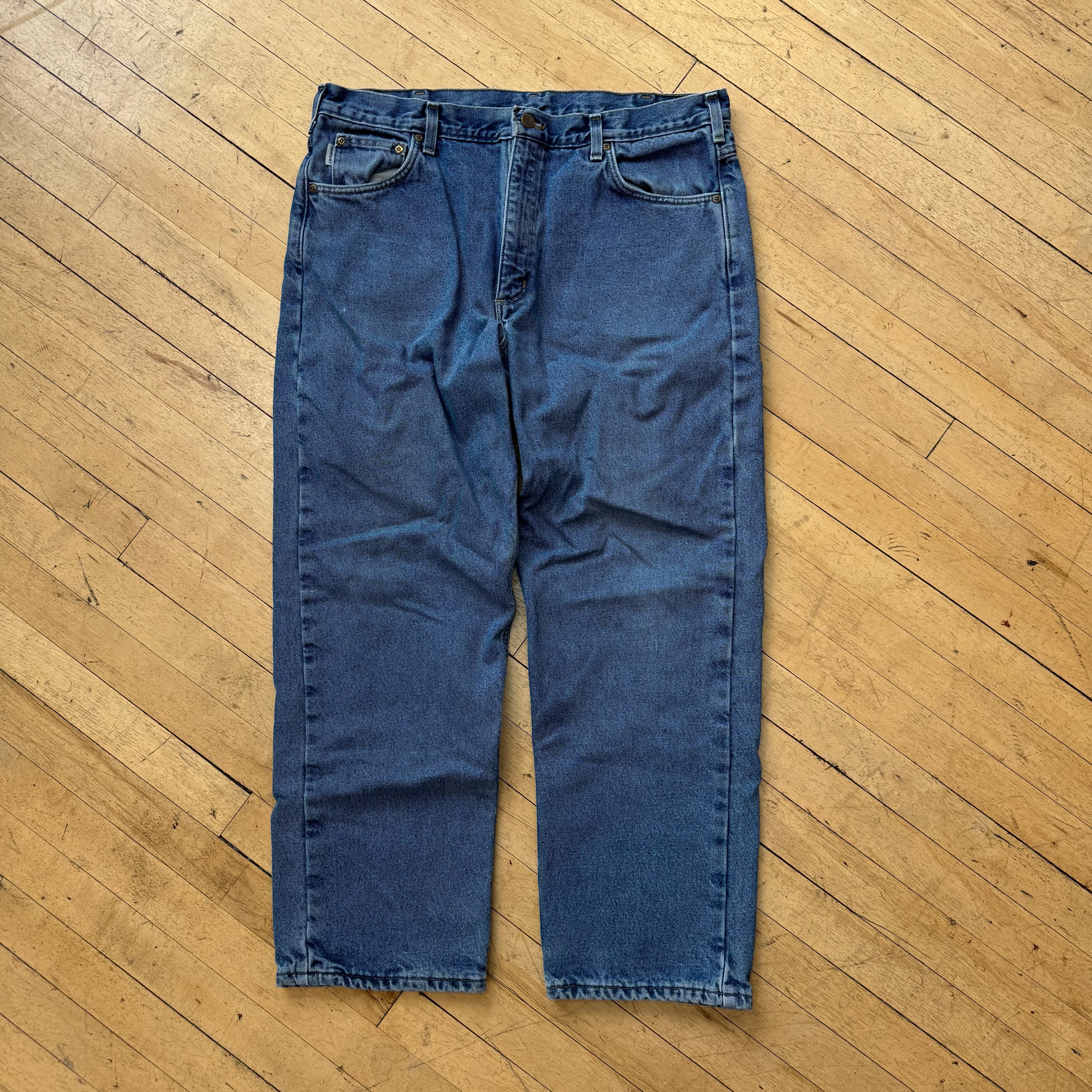 Vintage Carhartt Lined Denim Jeans Sz 38x30