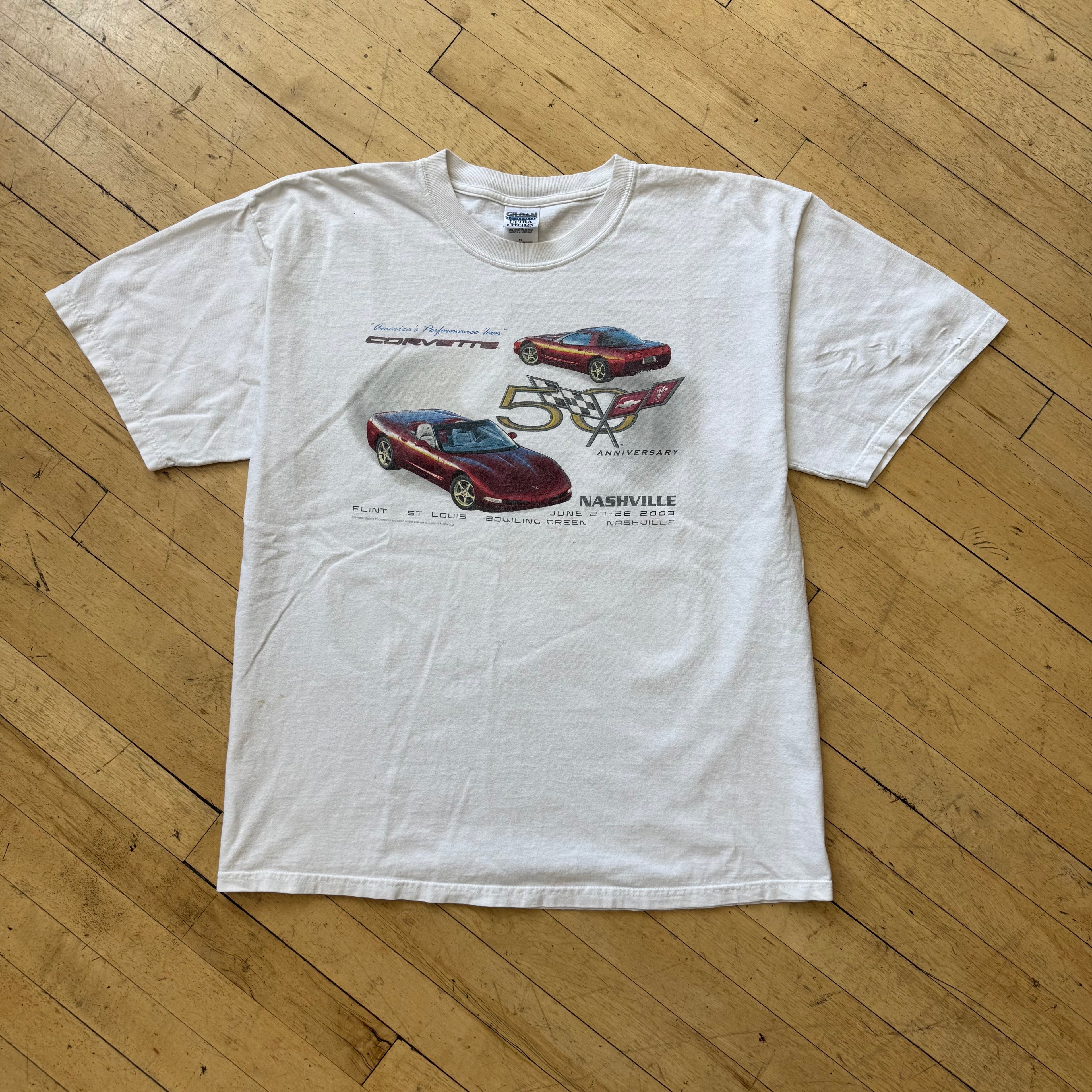 2000 Corvette Club Nashville T-shirt Sz XL