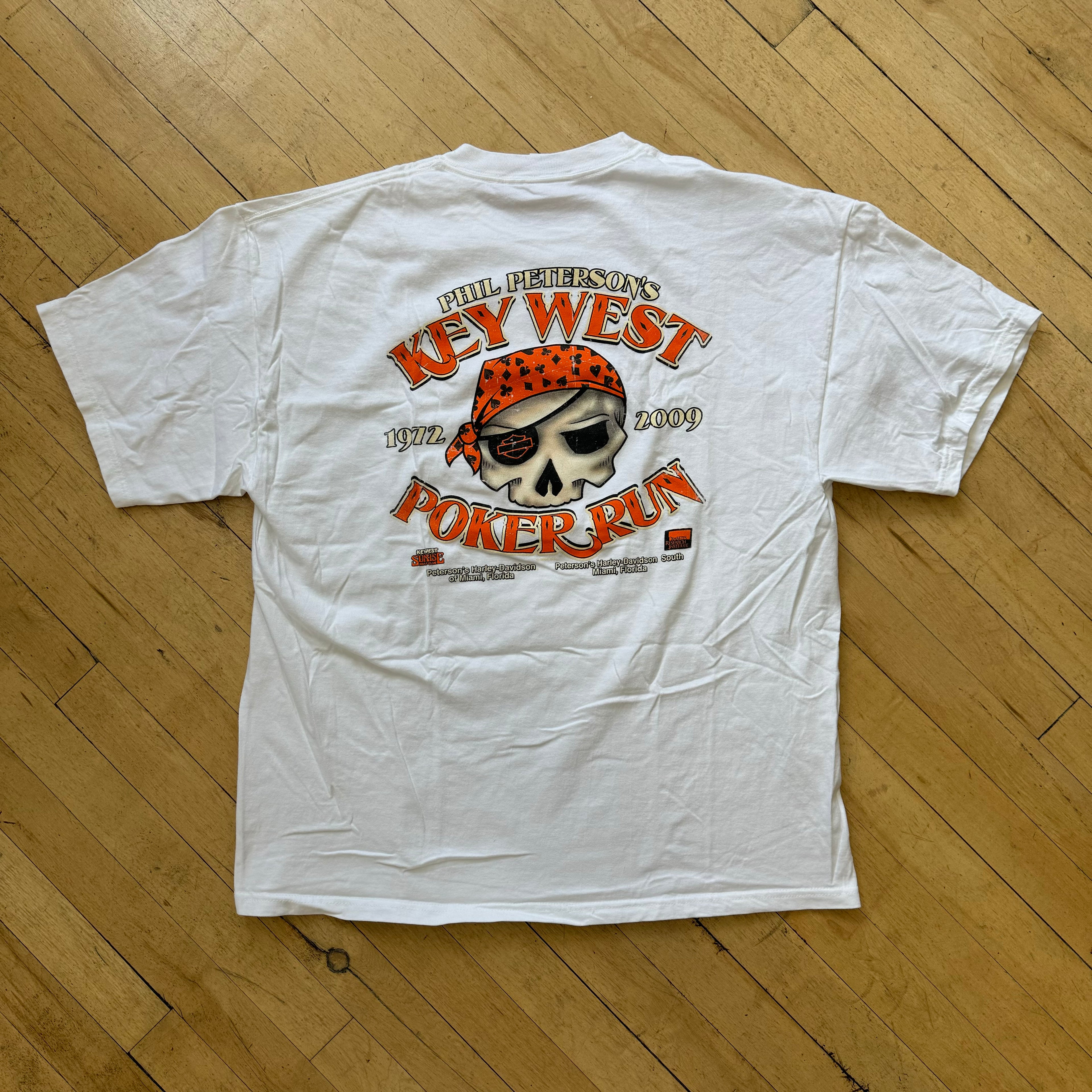 Harley Davidson Key West Poker Run T-shirt Sz L