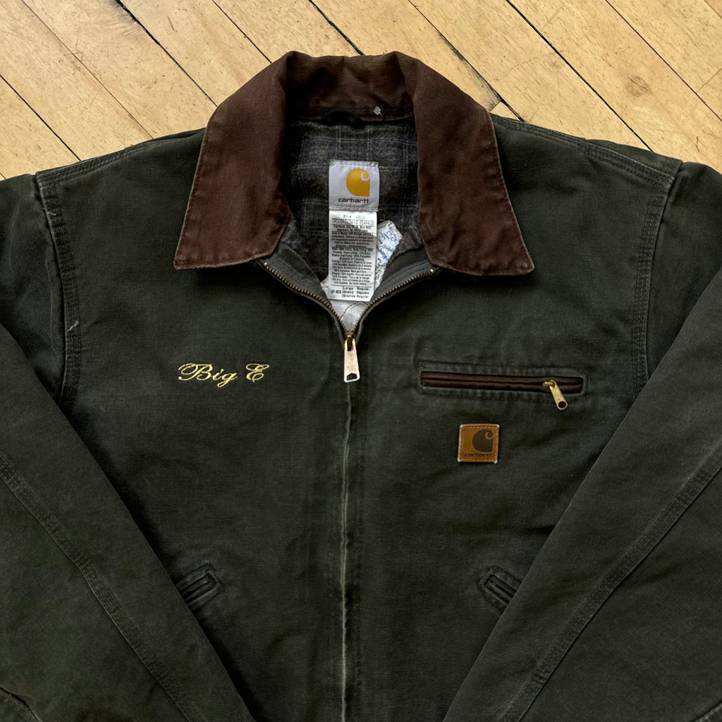 Vintage Forest Green Carhartt Detroit Jacket Sz L
