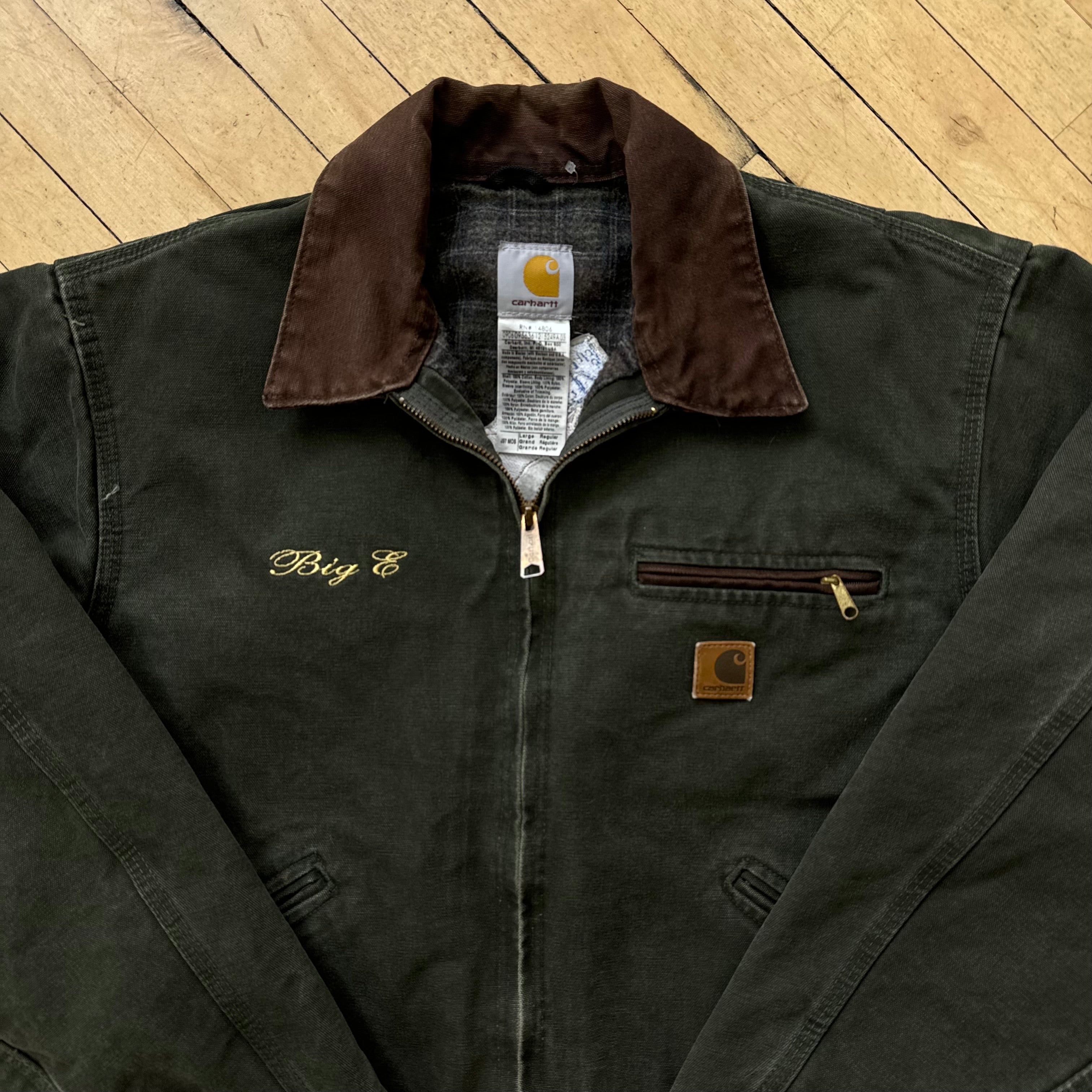 Vintage Forest Green Carhartt Detroit Jacket Sz L