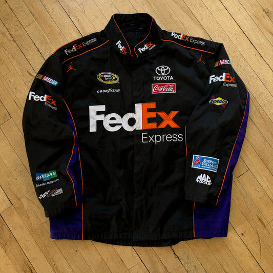 Y2K FedEx Express Nascar Patch Jacket Sz XXL