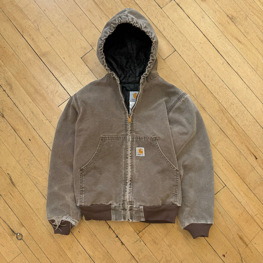 Vintage Faded Carhartt Hooded Jacket Sz YTH M