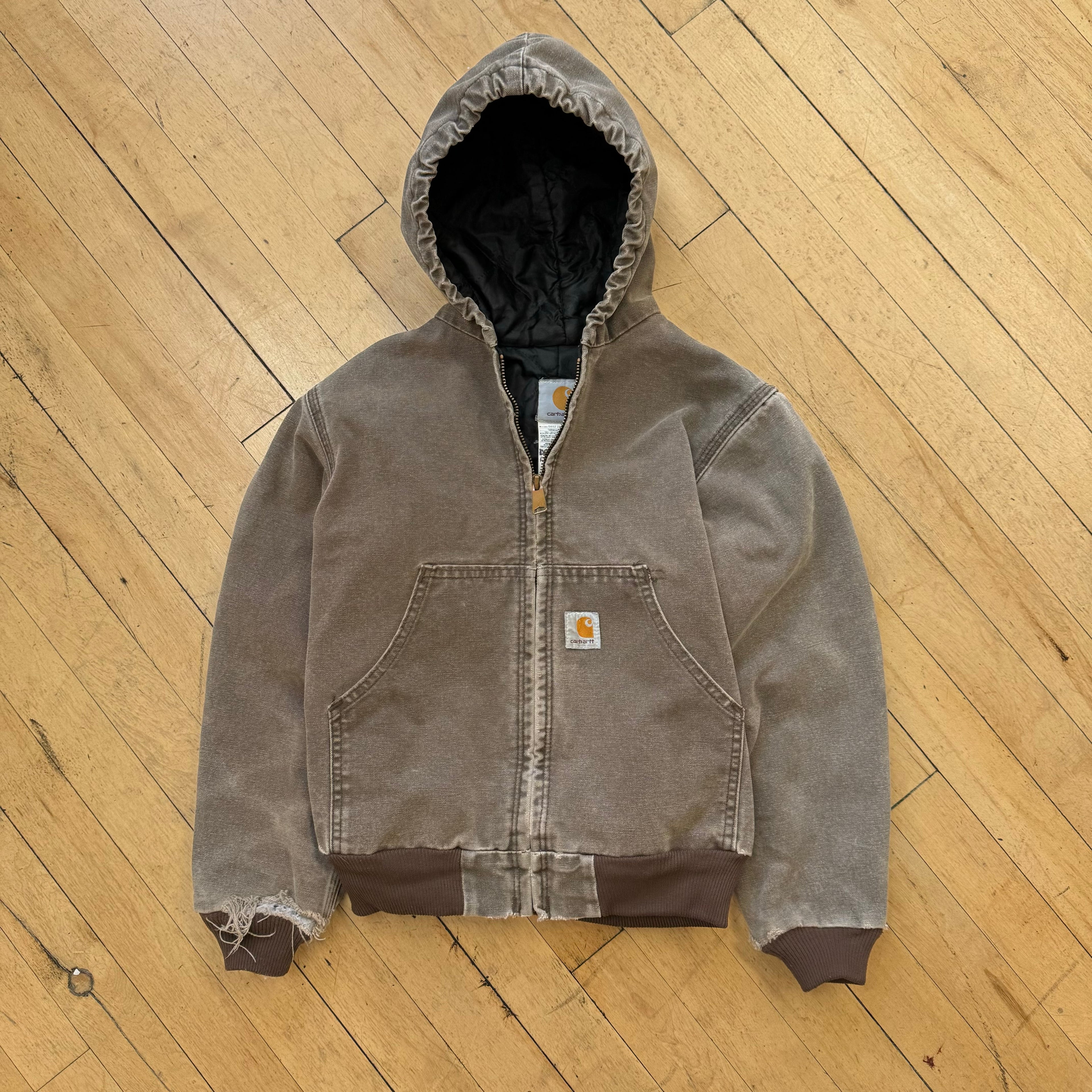 Vintage Faded Carhartt Hooded Jacket Sz YTH M