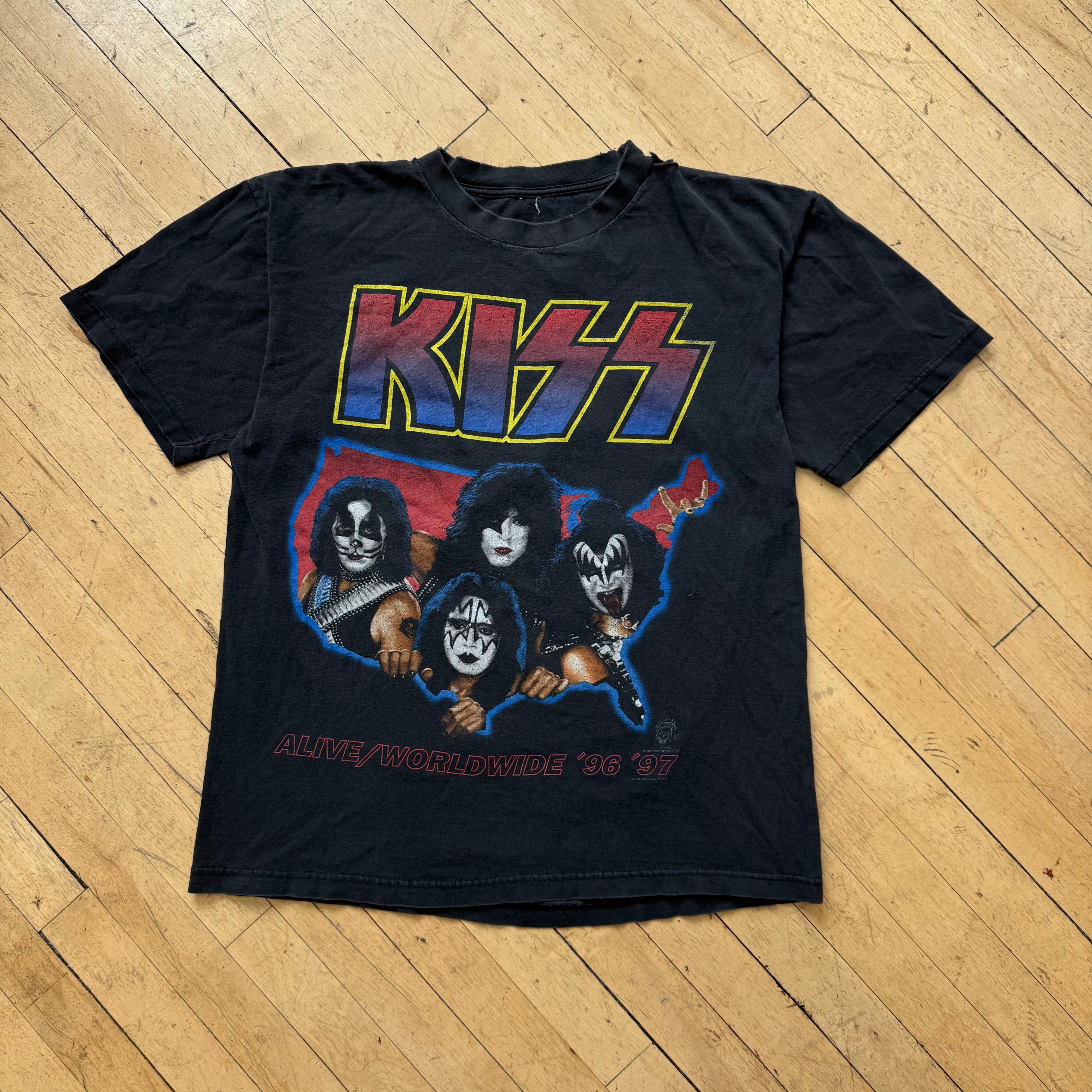 Vintage Kiss Alive Worldwide Tour T-shirt Sz L
