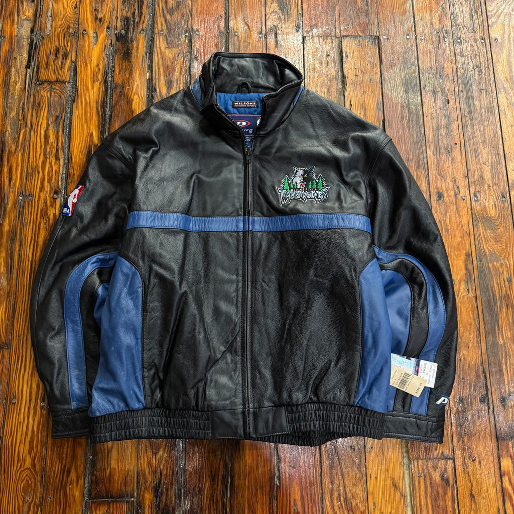 Vintage Minnesota Timberwolves Pro-Player Leather Jacket Sz XL (NEW)