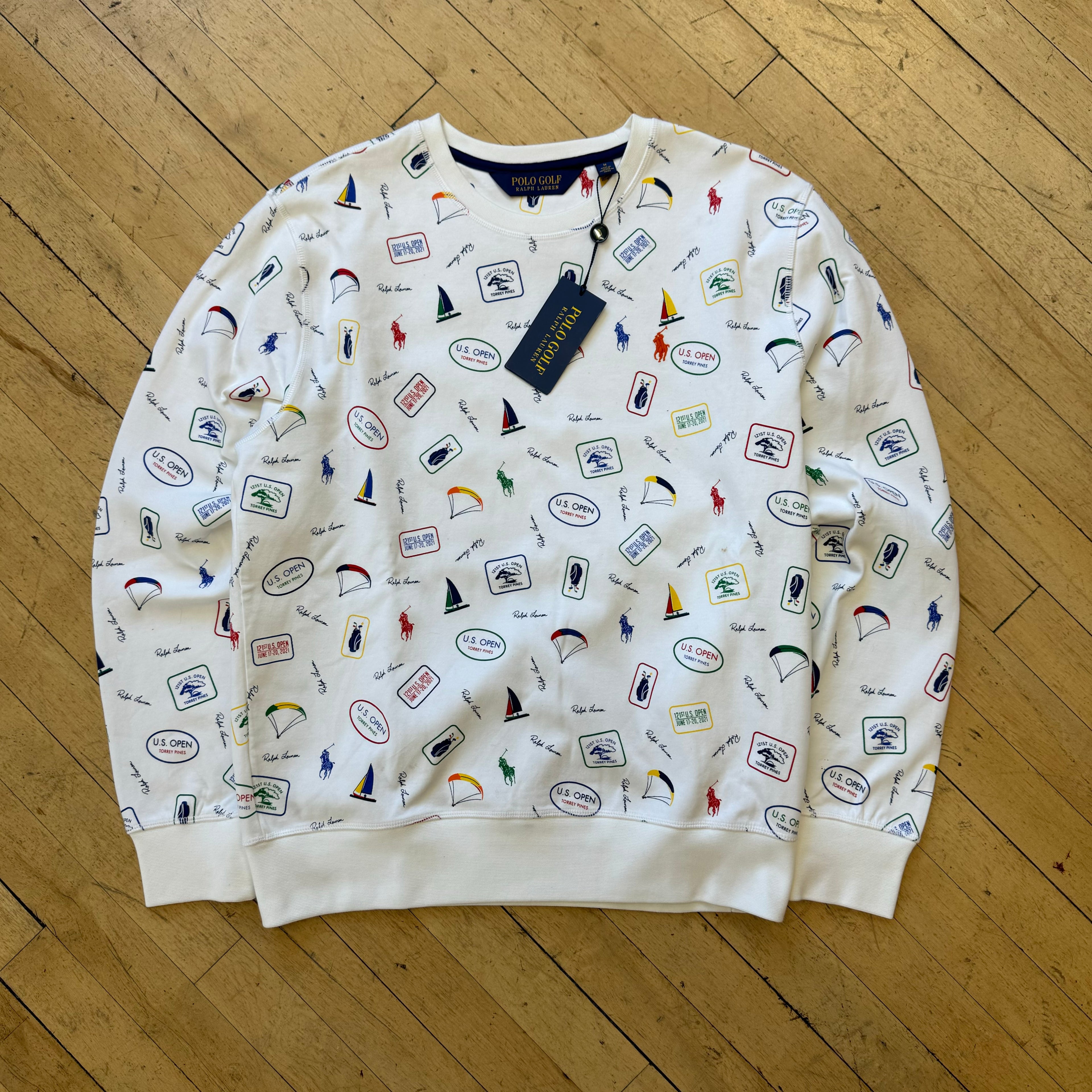 Polo Ralph Lauren US Open Torrey Pines AOP CrewNeck Sz M