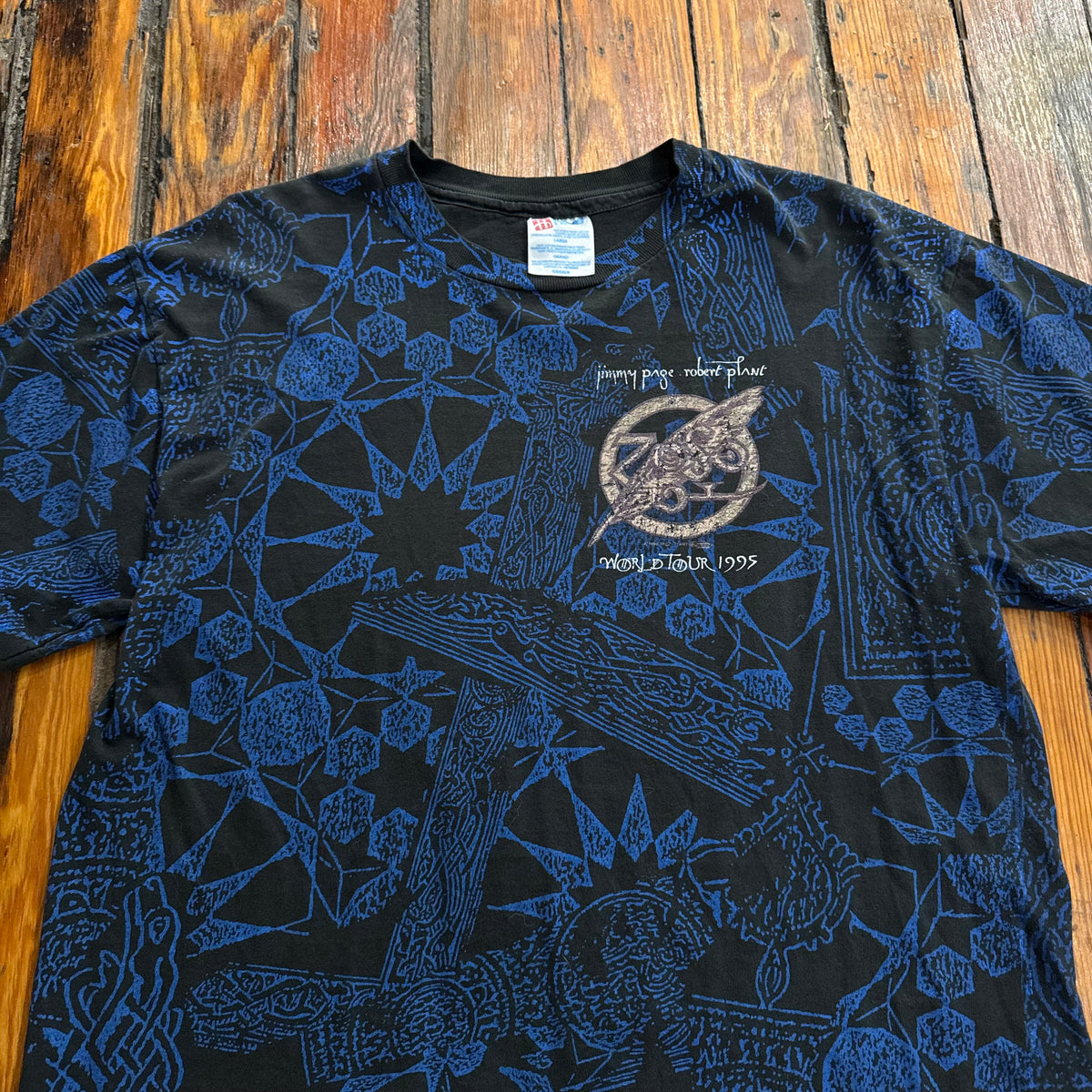 Vintage Jimmy Page & Robert Plant Tour AOP T-shirt Sz L