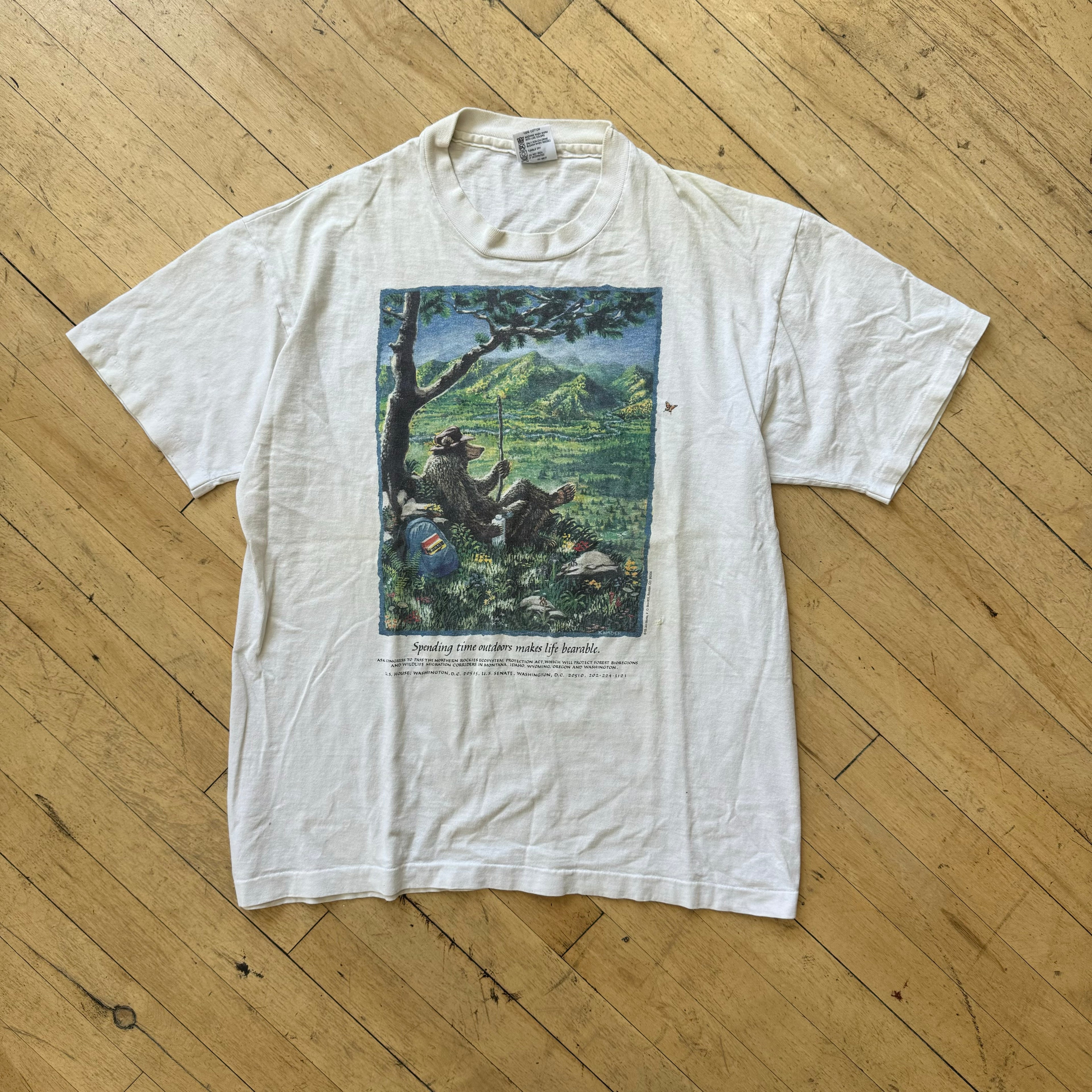Vintage Spring Time outdoors Art T-shirt Sz L