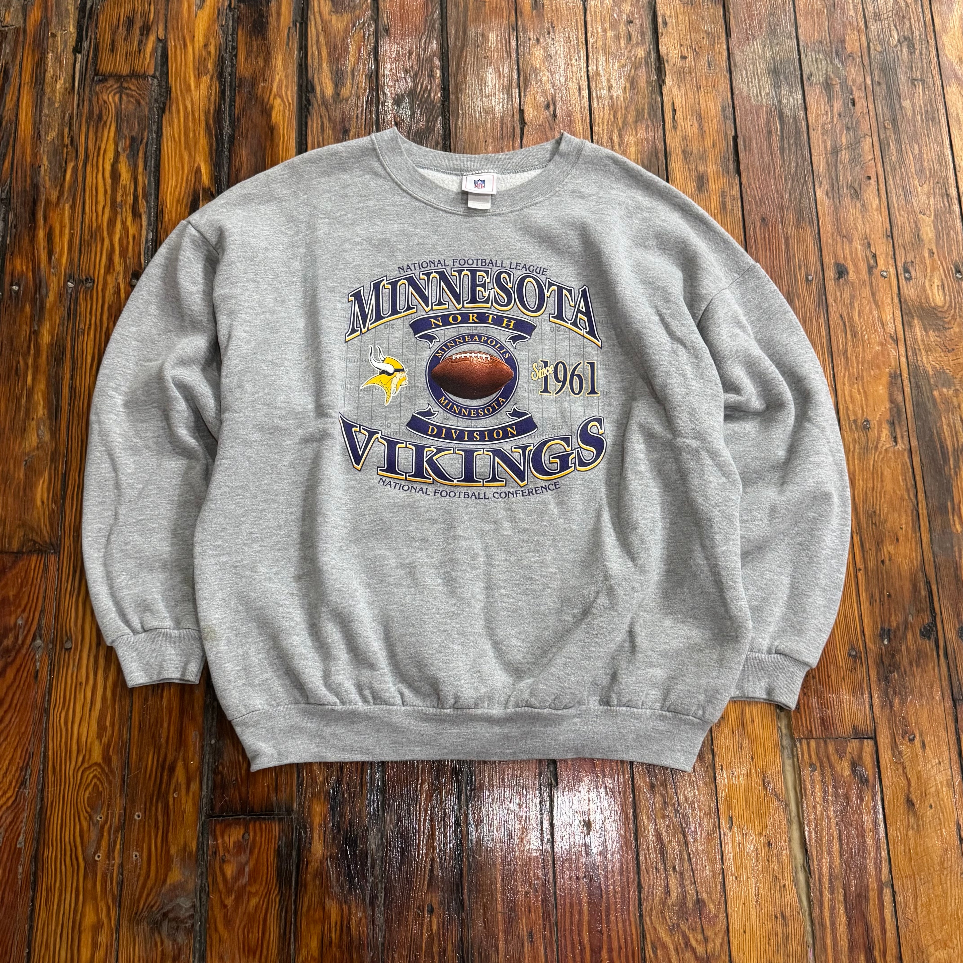 Vintage Minnesota Vikings North Division CrewNeck Sz L