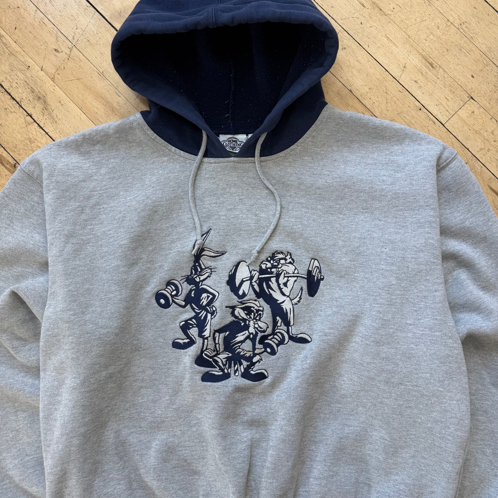Vintage Looney Tunes Workout Hoodie Sz XL