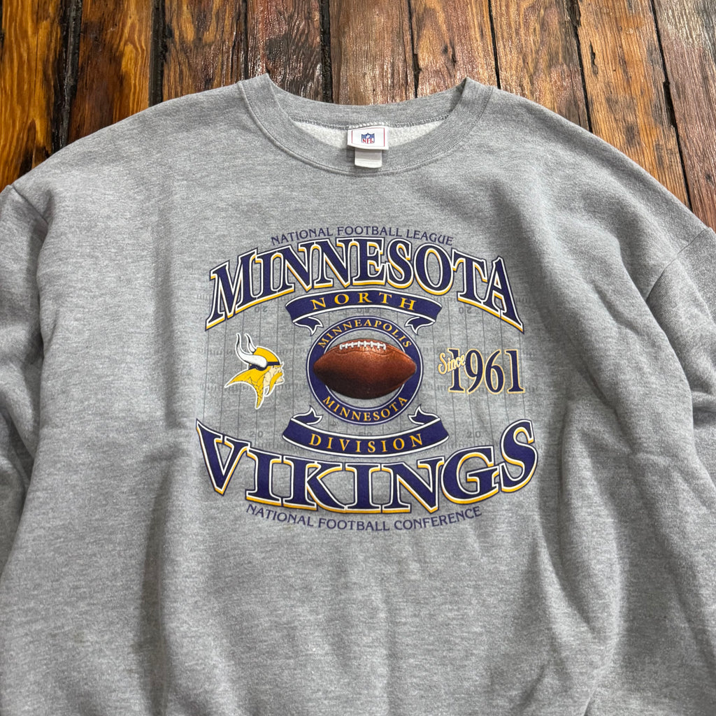 Vintage Minnesota Vikings North Division CrewNeck Sz L