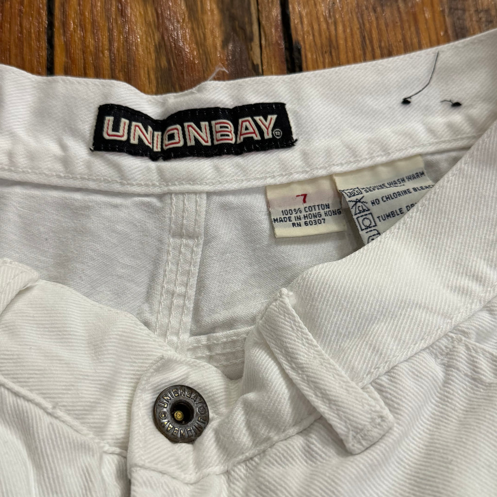 Vintage White Union Bay Denim Jean Shorts Sz 7
