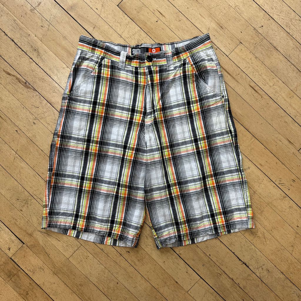 Y2K Plaid South Pole Khaki Shorts Sz 32