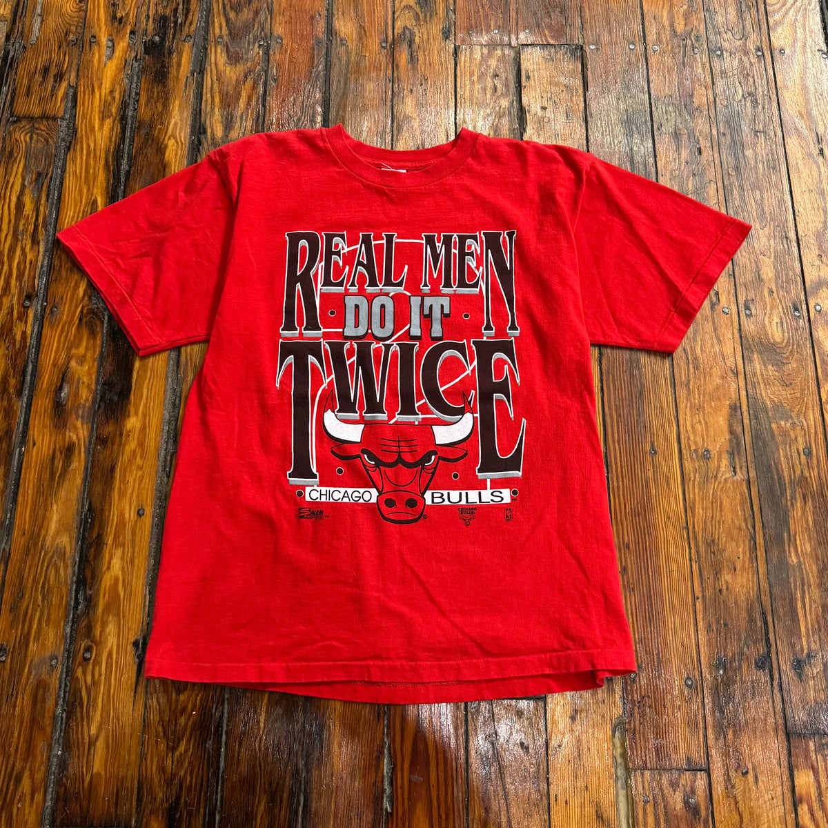 Vintage Real Men Do it Twice Bulls T-shirt Sz L