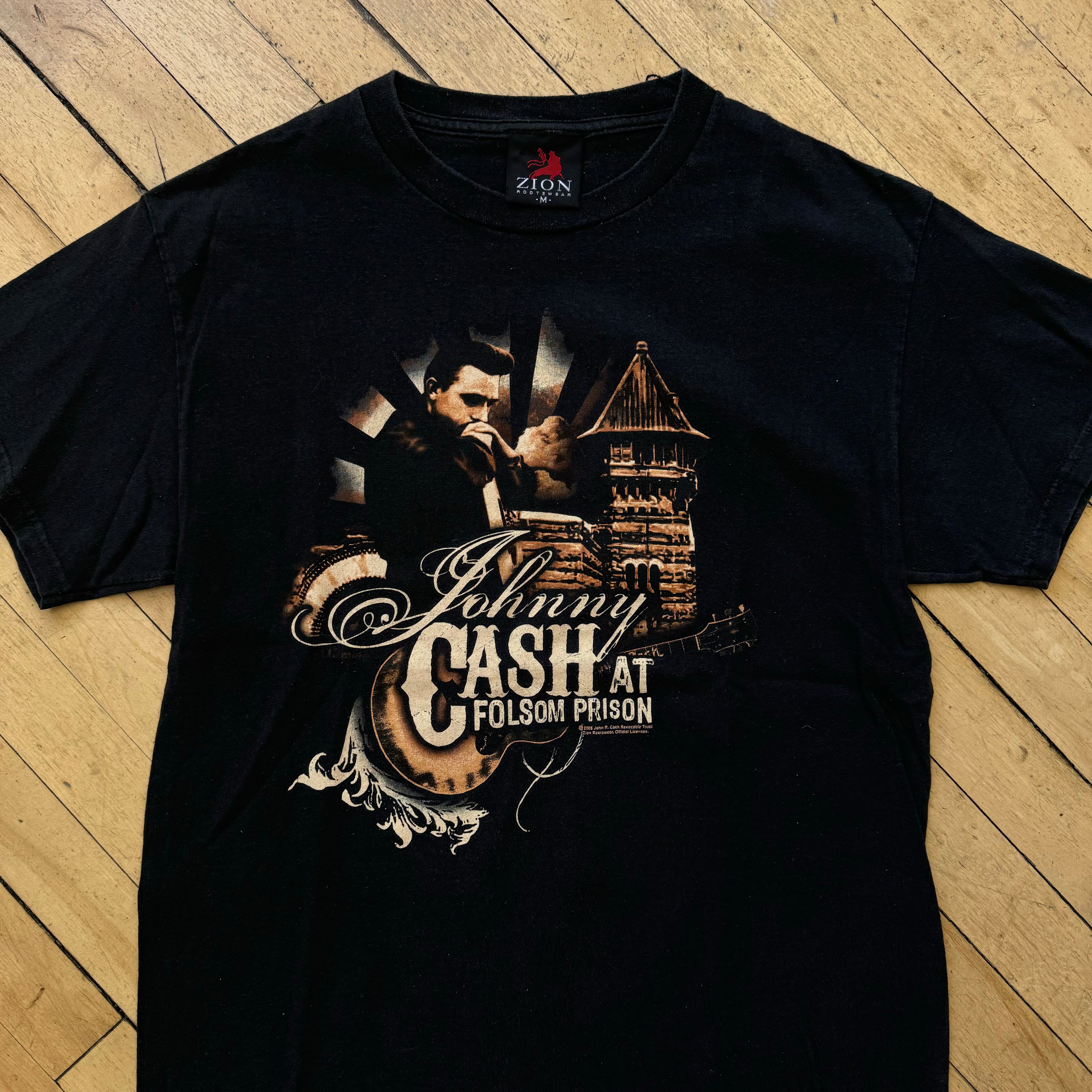 Y2K Zion Johnny Cash Folsom Prison T-shirt Sz M