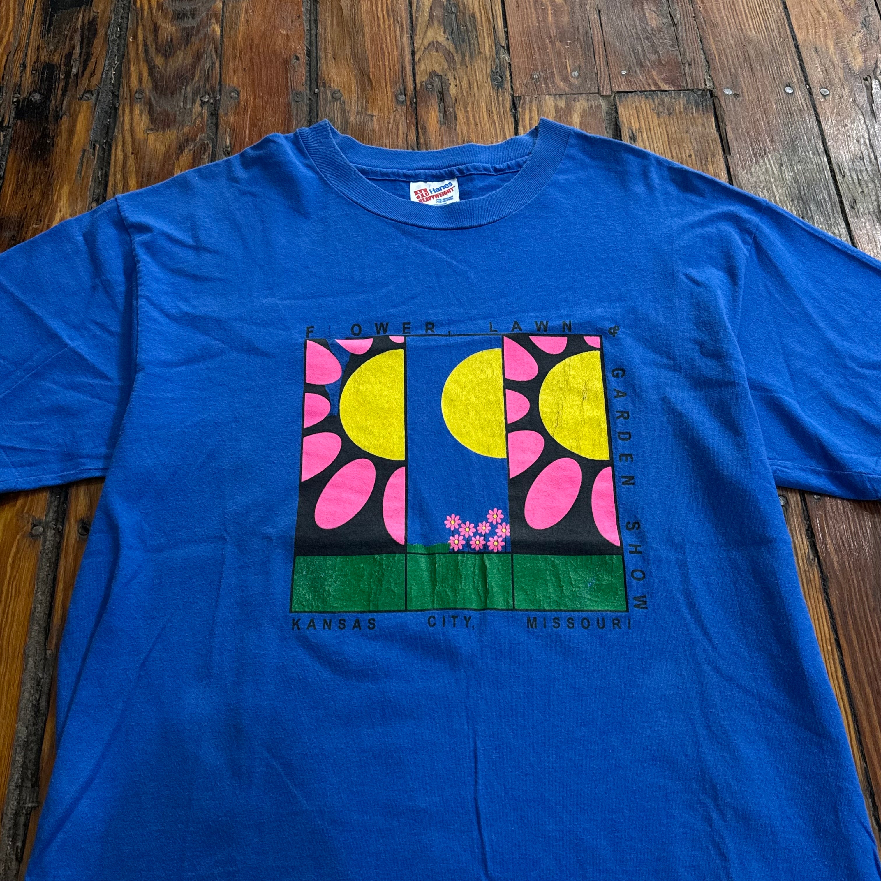 Vintage Flower Lawn Garden Show T-shirt Sz L