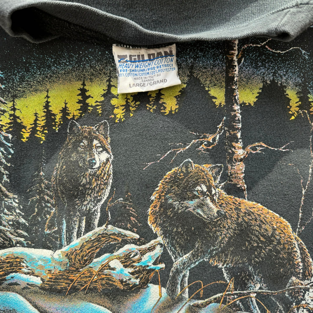 Vintage Nature Wolf Crewneck Sz L