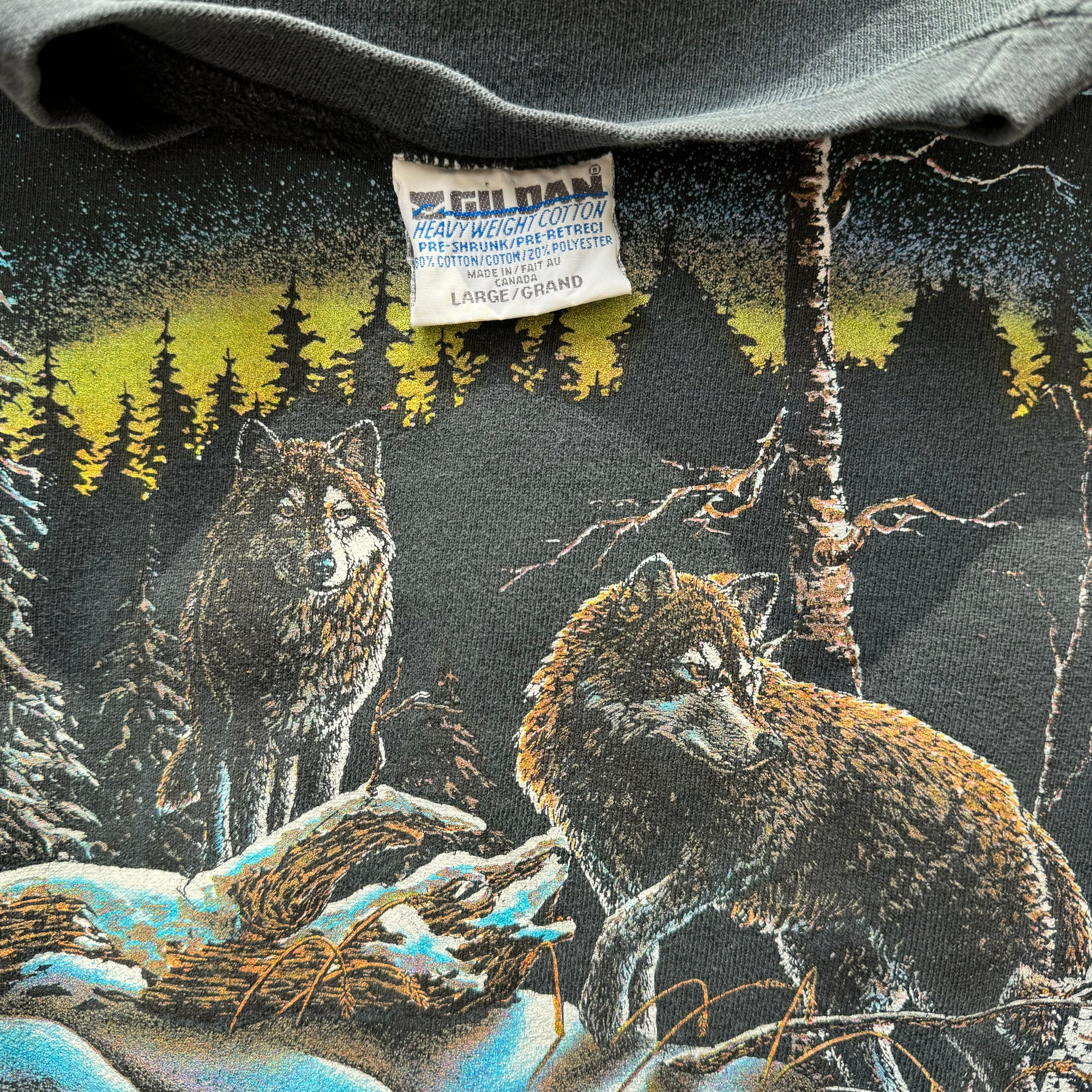 Vintage Nature Wolf Crewneck Sz L