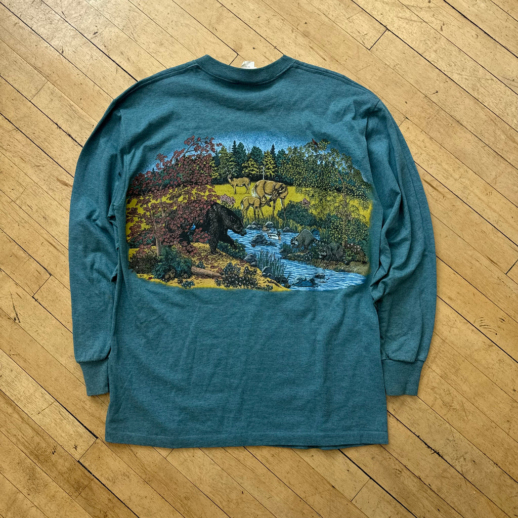 Vintage Wrap Around Nature Spearfish SD T-shirt Sz L