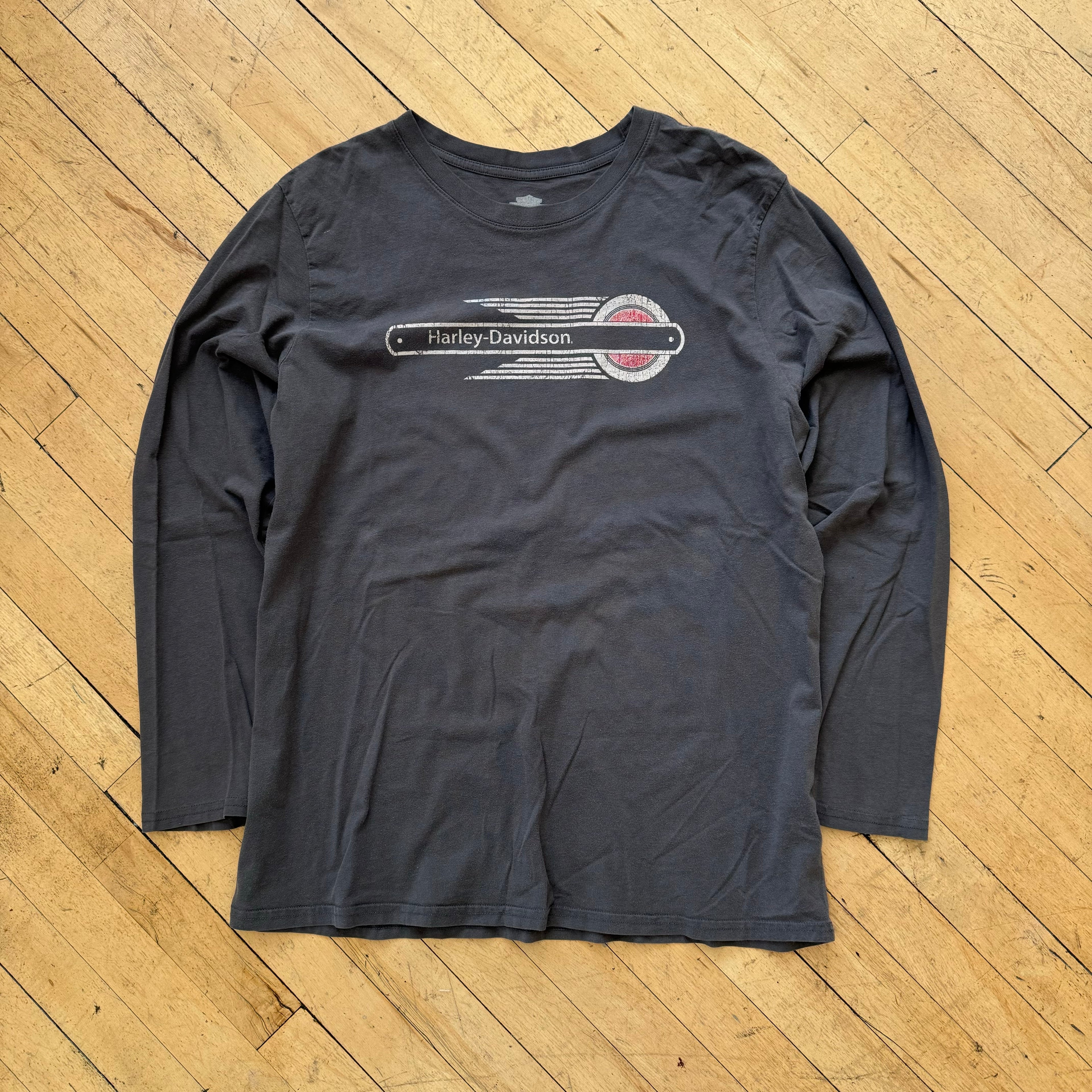 Harley Davidson SpellOut Long Sleeve T-shirt Sz M