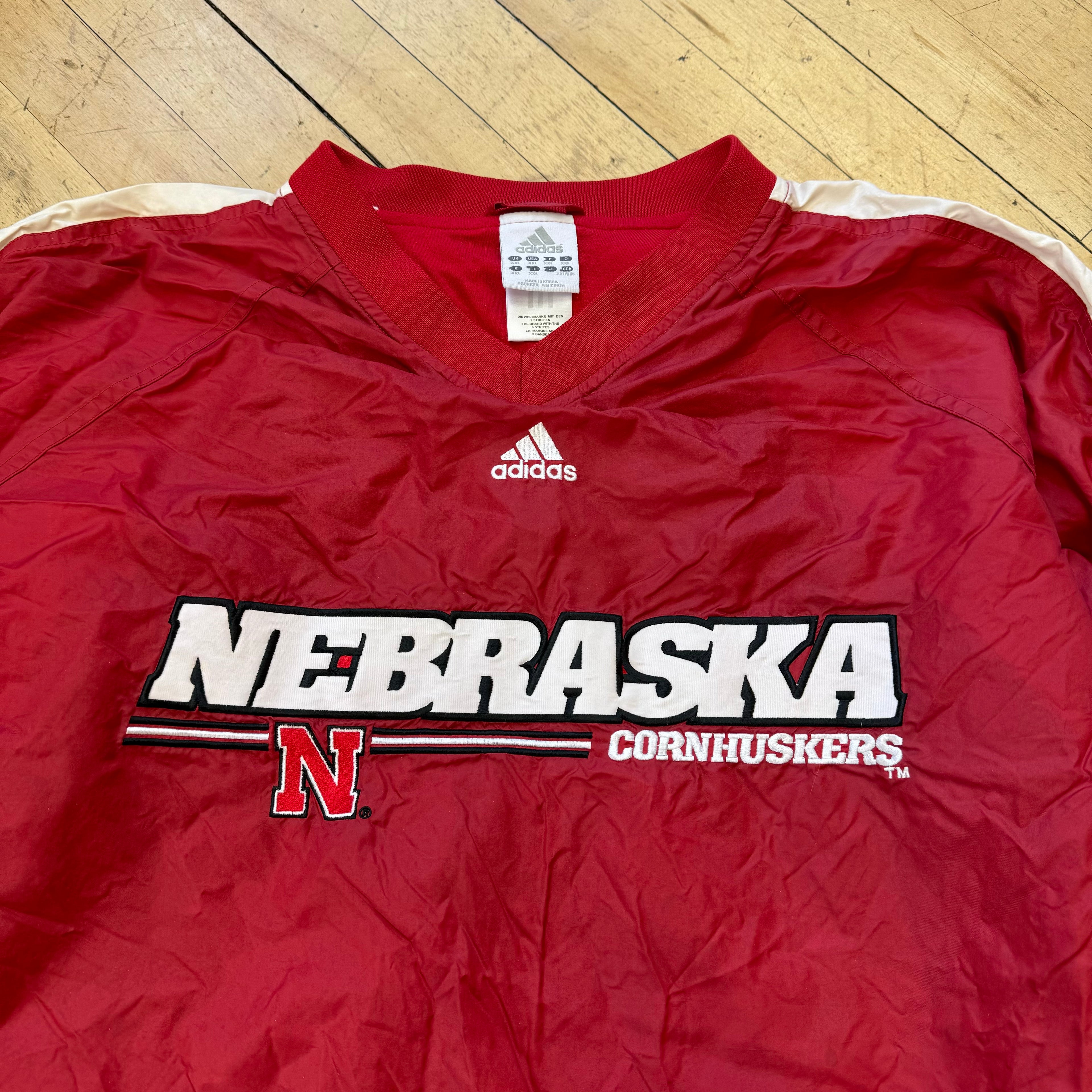 Vintage Adidas Nebraska Pullover Jacket Sz XxL