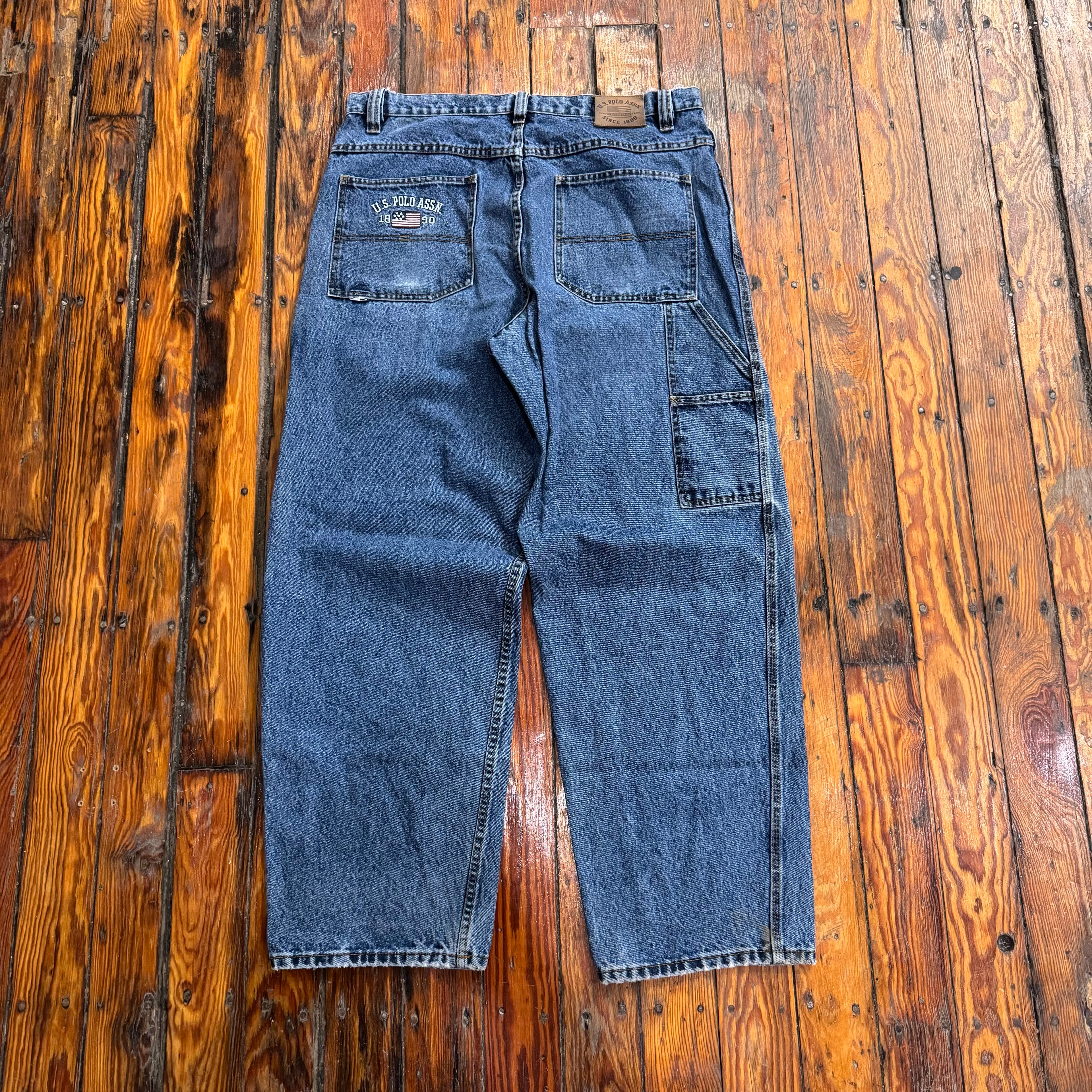 Y2K US Polo Assn Embroidered Denim Jeans Sz 38x32
