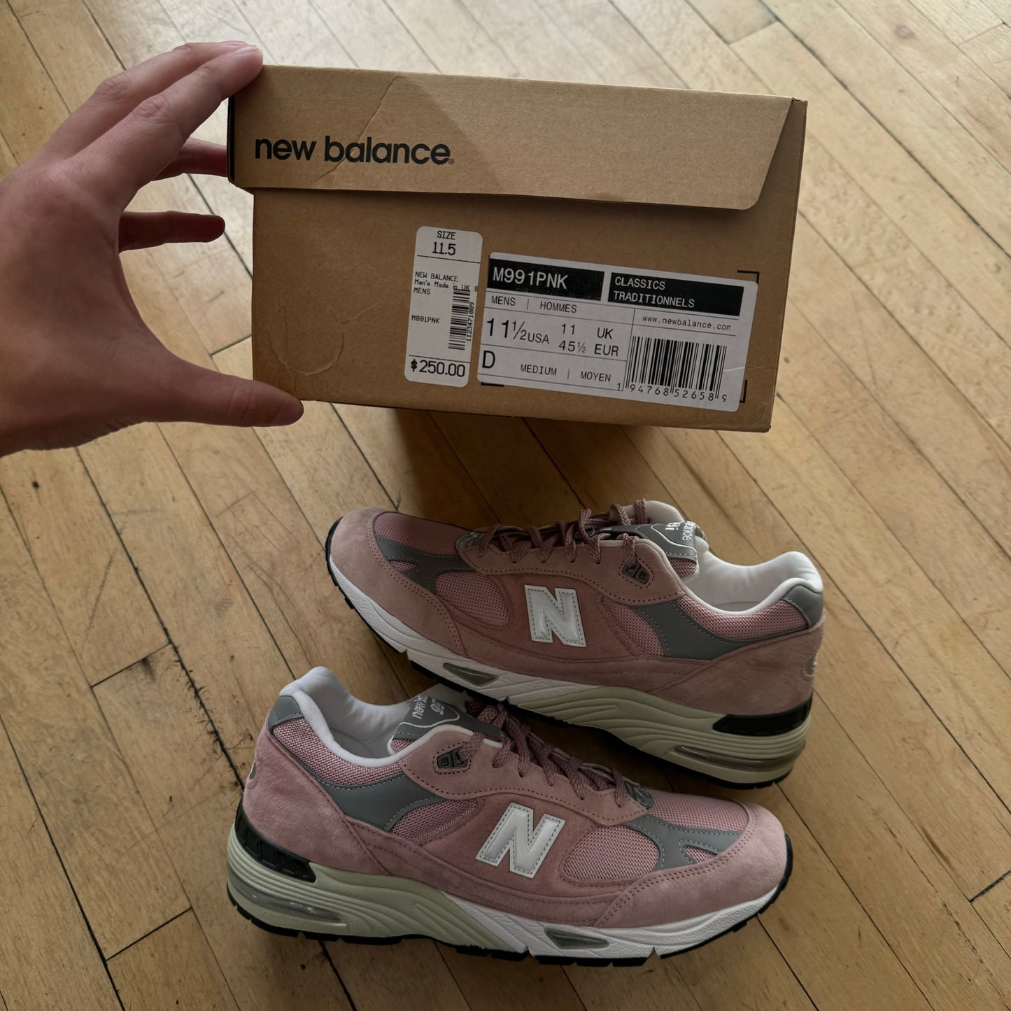 New Balance M991PNK Sz 11.5