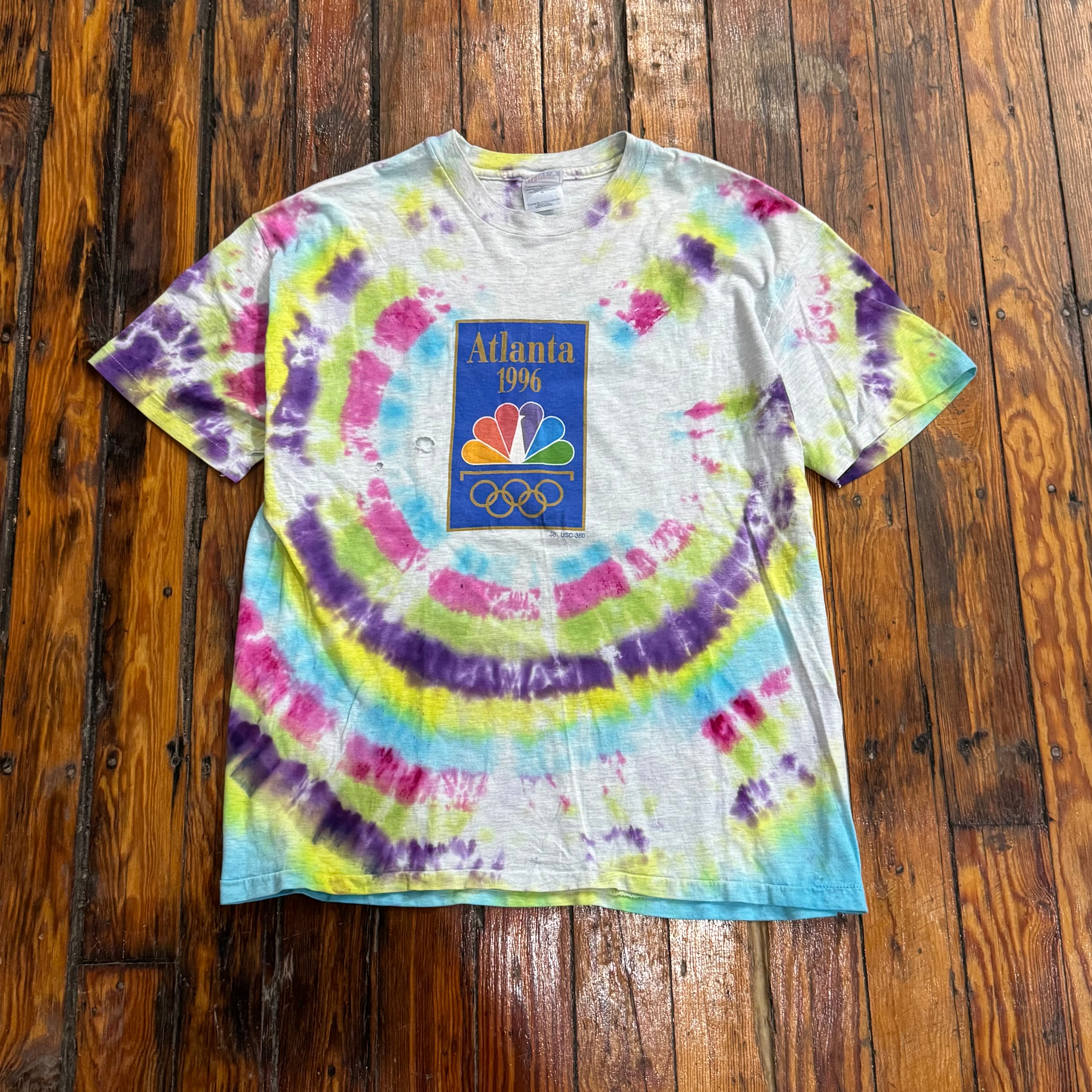 Vintage Tye Die Atlanta Olympics T-shirt Sz XL