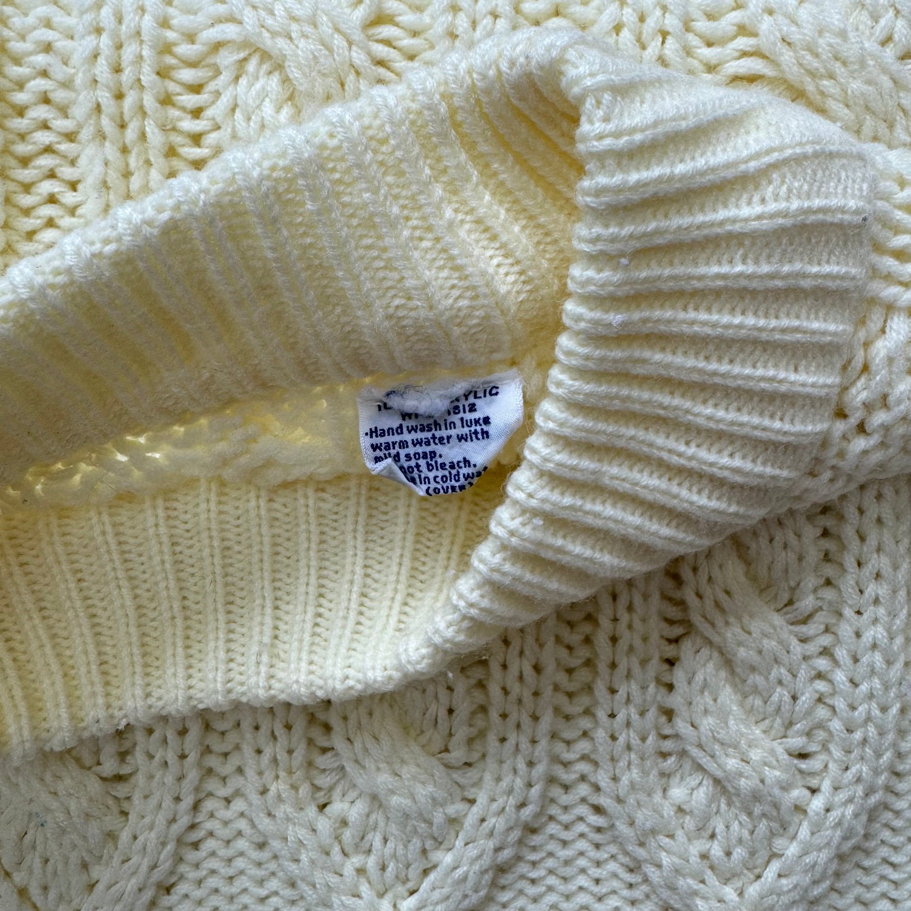 Vintage Cream Knit Sweater Sz S