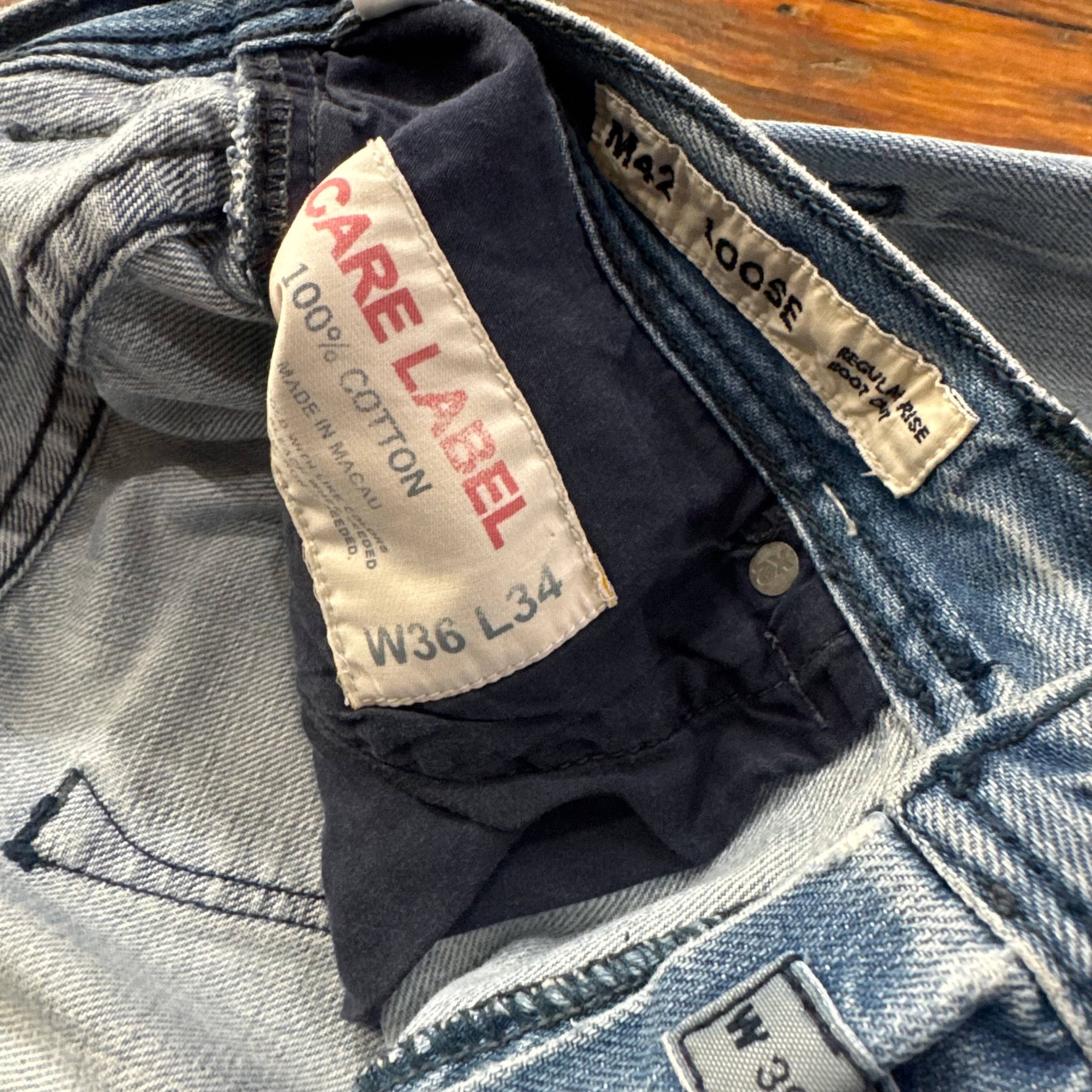 Y2K XS Bootcut Denim Jeans Sz 36x34