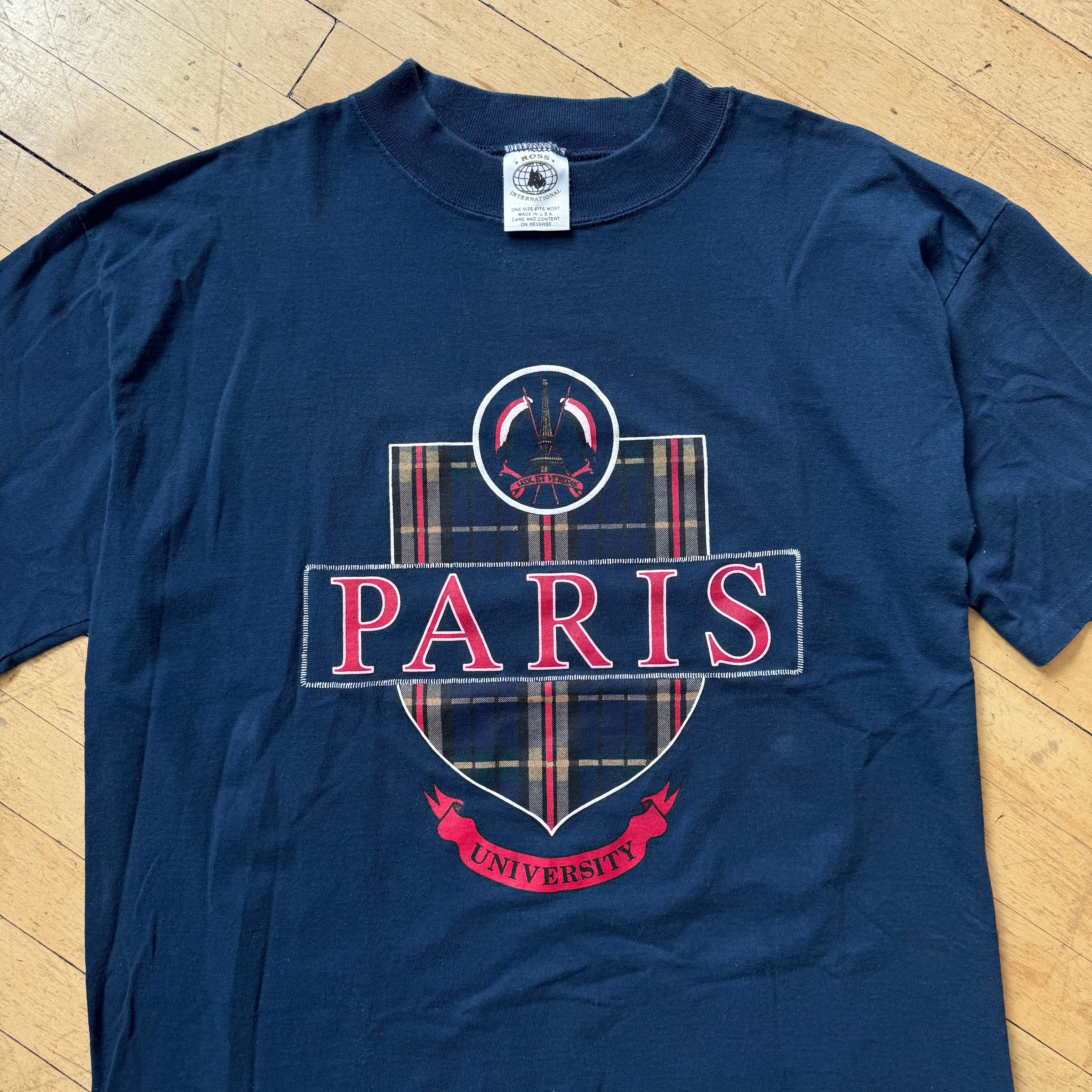Vintage Paris University T-Shirt Sz XL