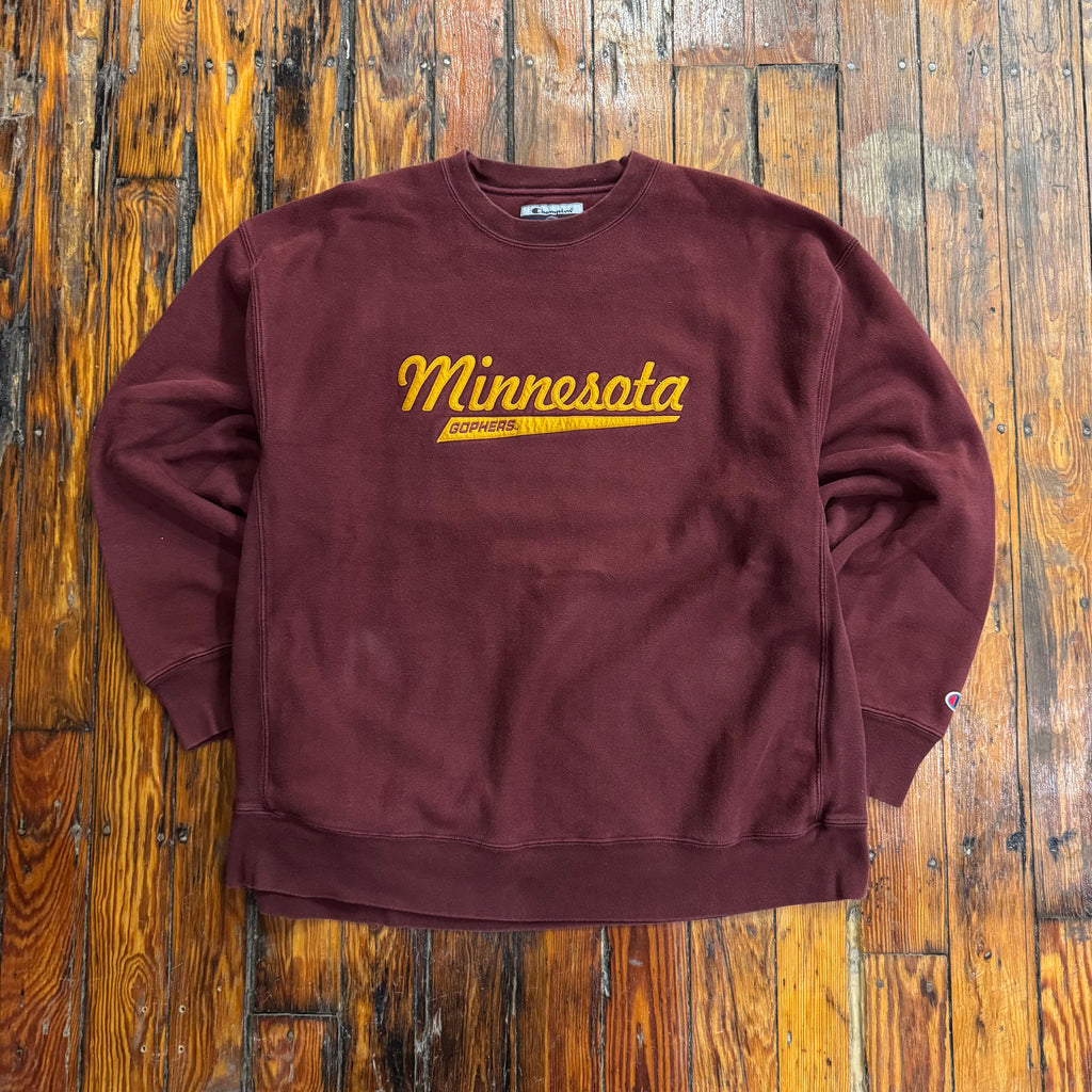 Vintage Champion Minnesota Gohpers SpellOut CrewNeck Sz XL