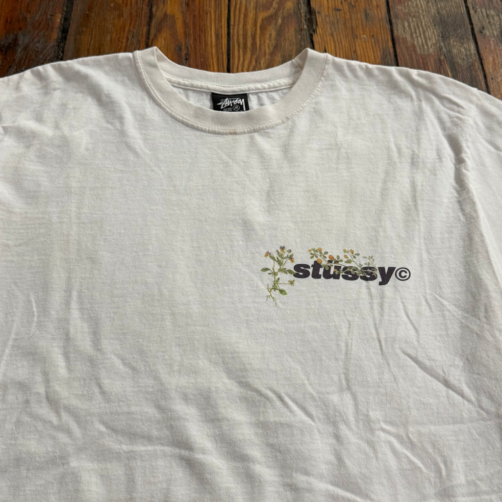 Stussy Flower SpellOut T-shirt Sz M