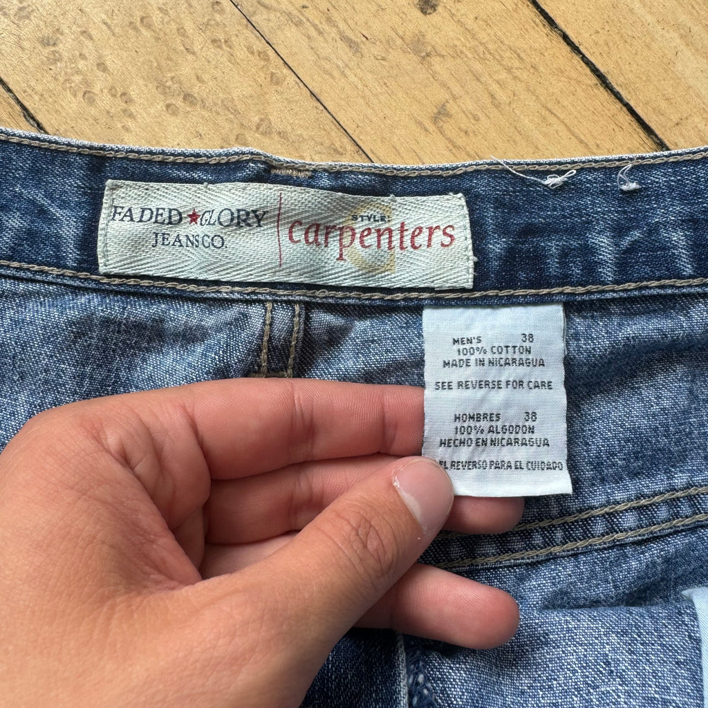 Vintage Faded Glory Carpenter Denim Jean Shorts Sz 38