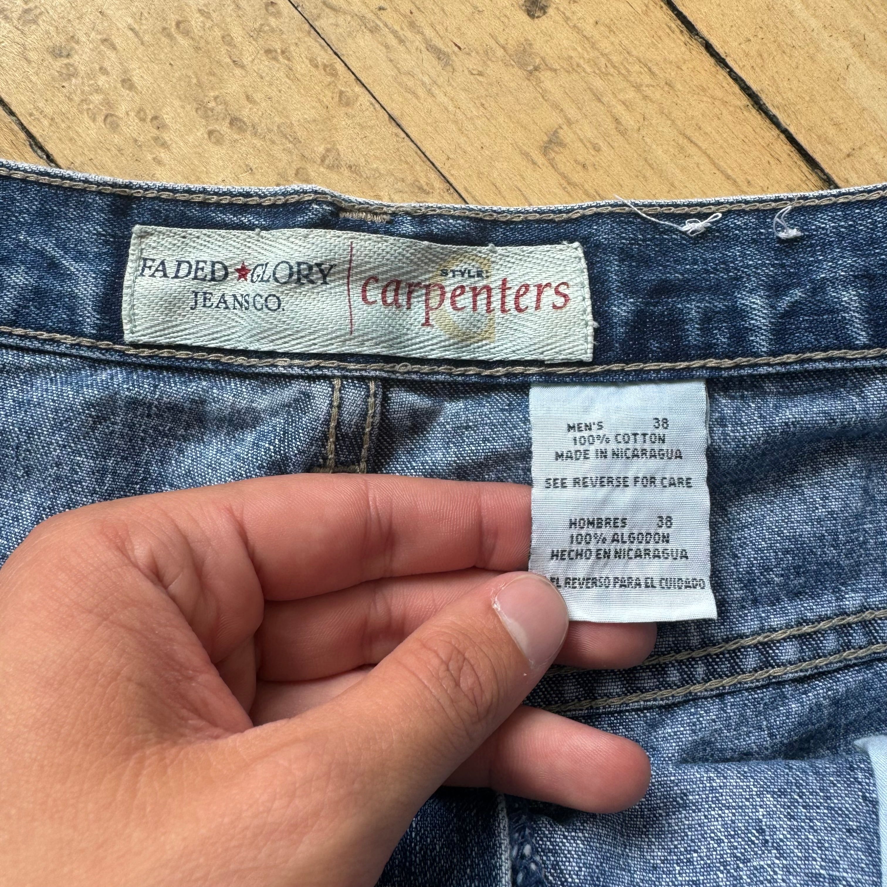 Vintage Faded Glory Carpenter Denim Jean Shorts Sz 38