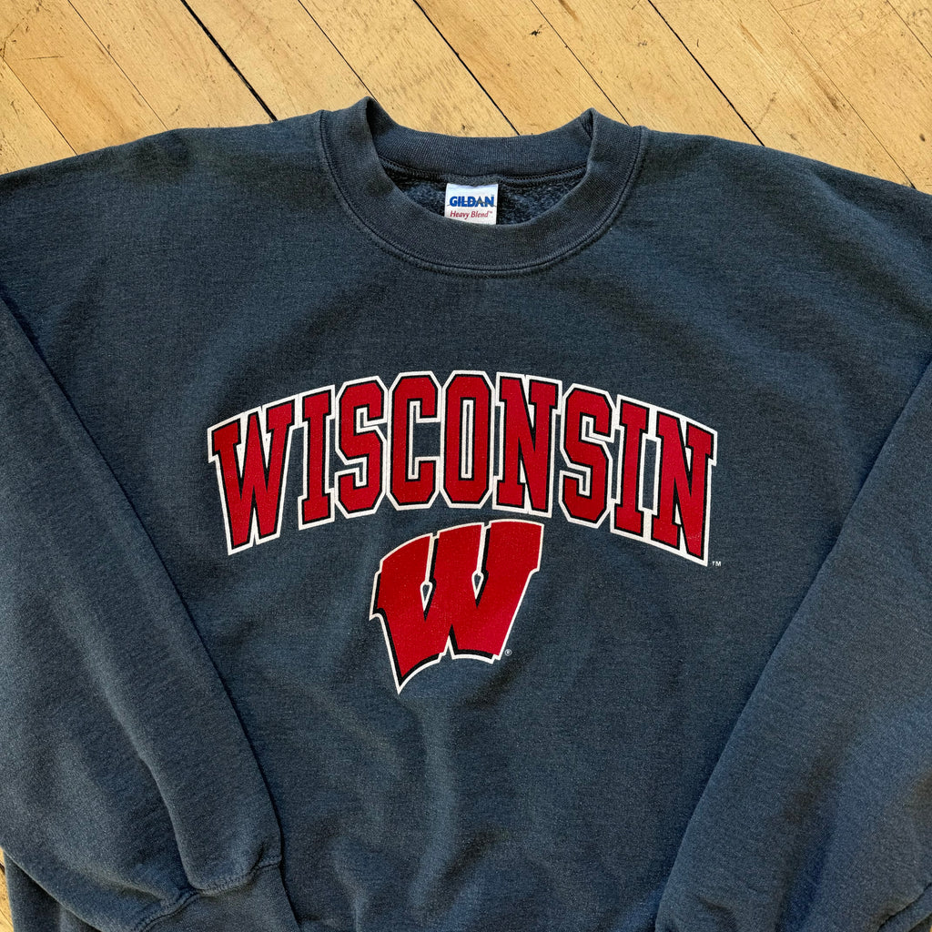 Vintage Wisconsin Spellout Crewneck Sz L