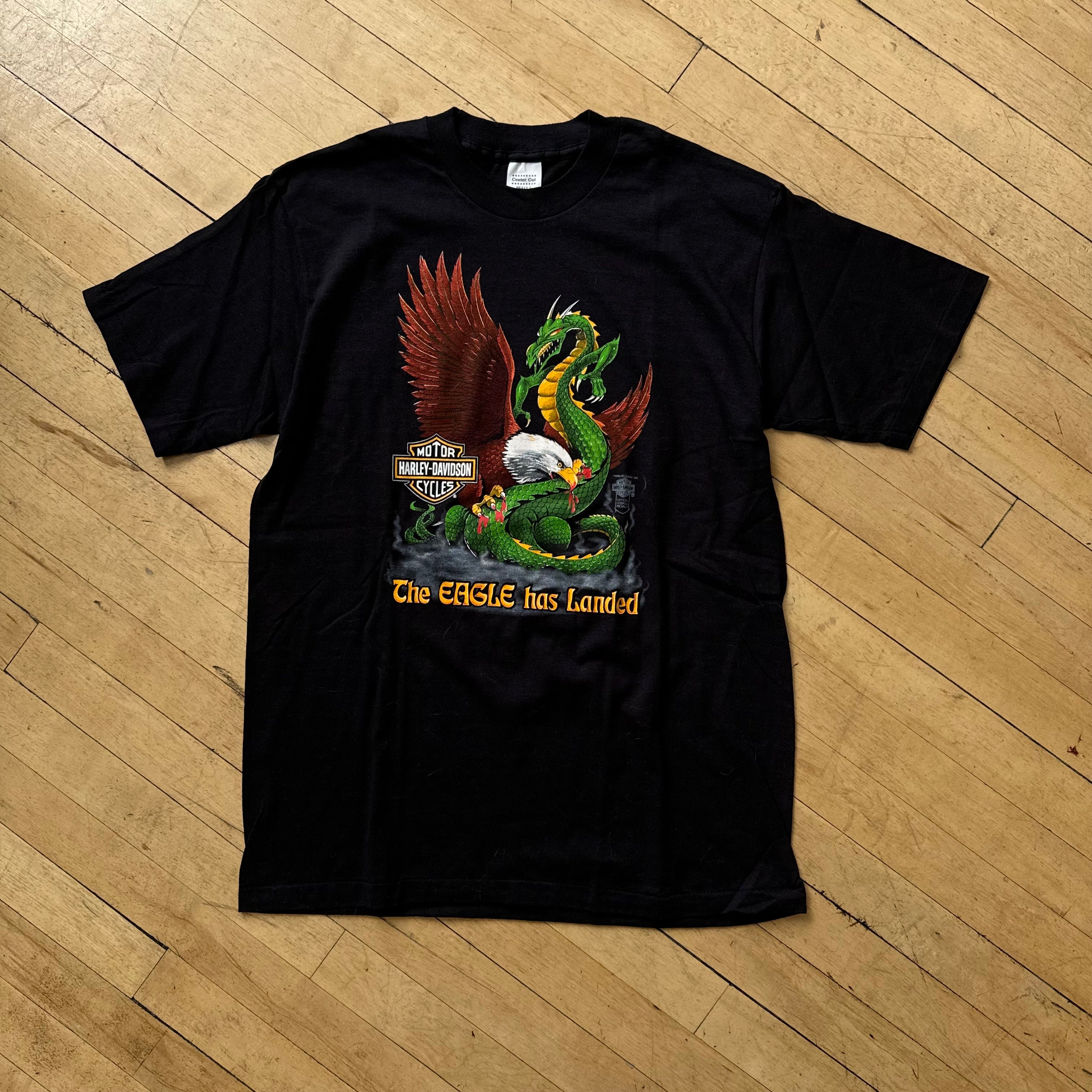 Vintage Harley Davidson 3D Emblem Eagle Has Landed Sz L