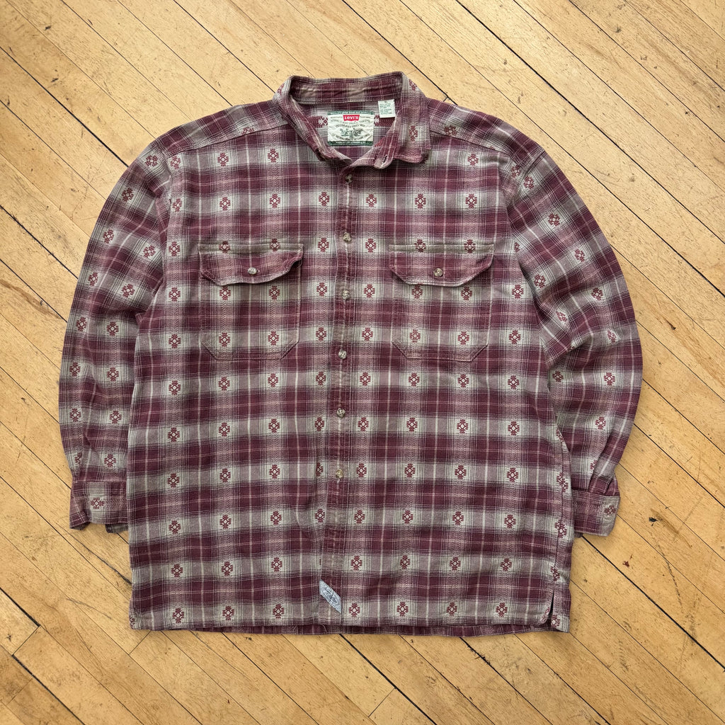 Vintage Levi’s Button Down Patterned Shirt Sz XL
