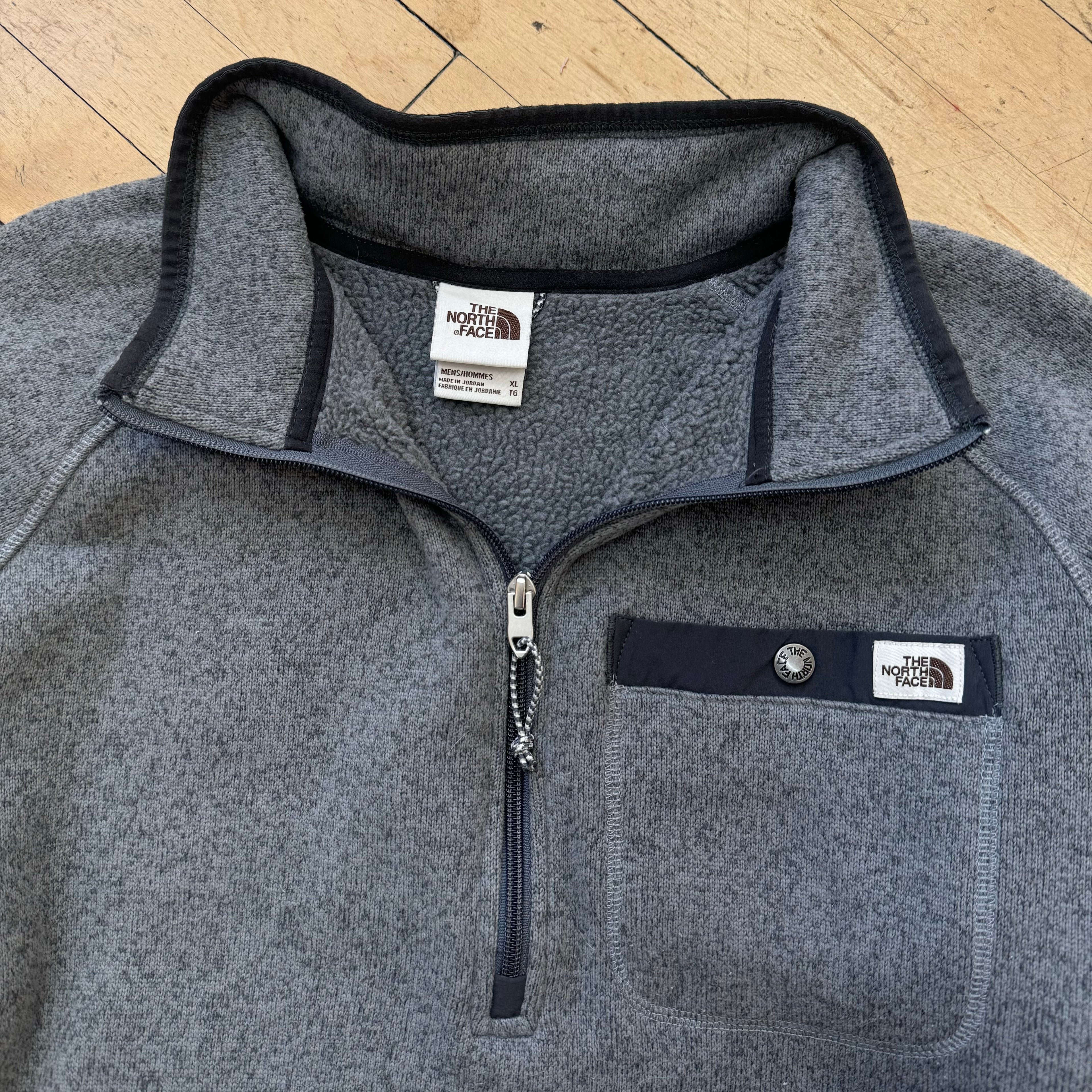 North Face Quarter Zip Fleece Jacket Sz L