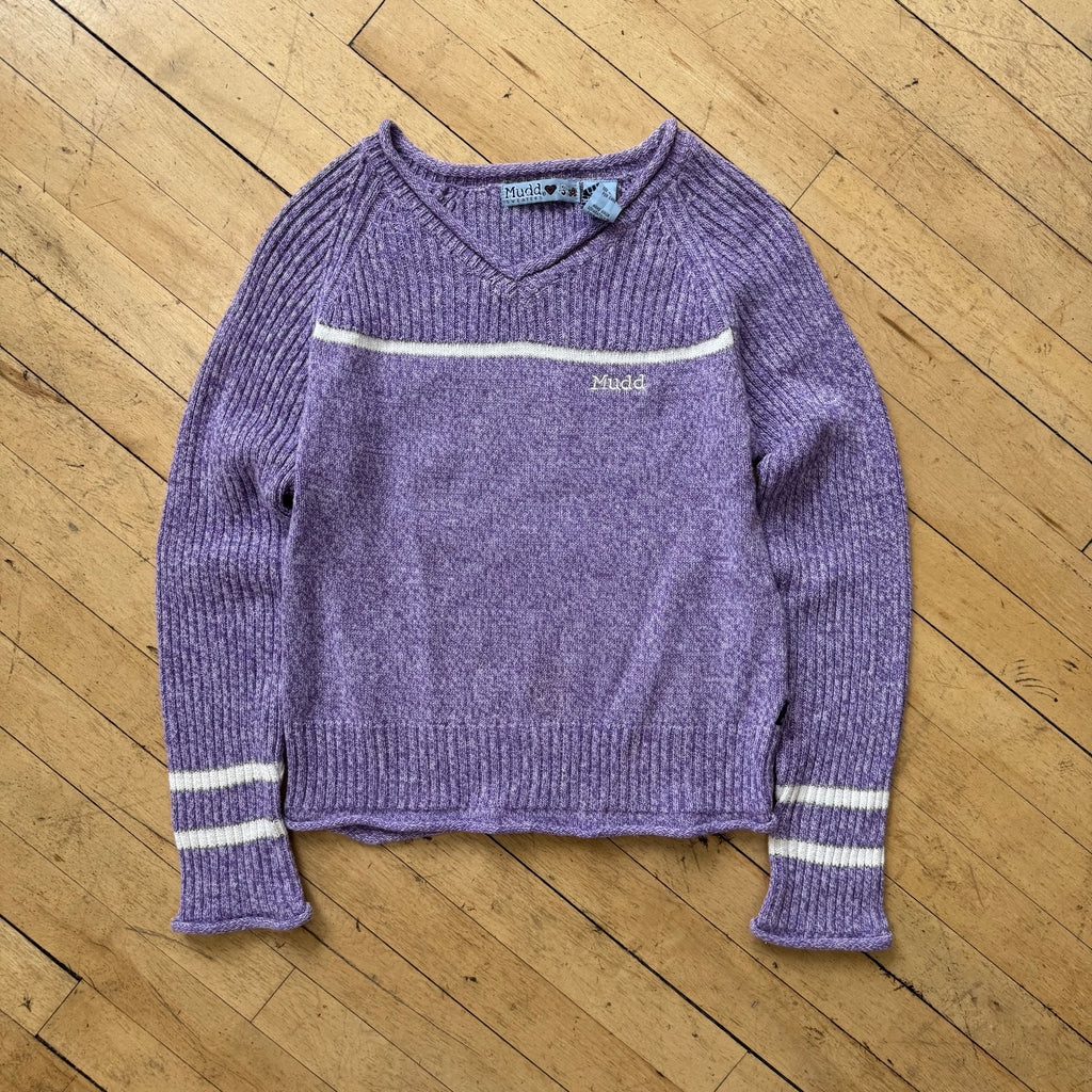 Y2K Mudd Purple Knit Sweater Sz M
