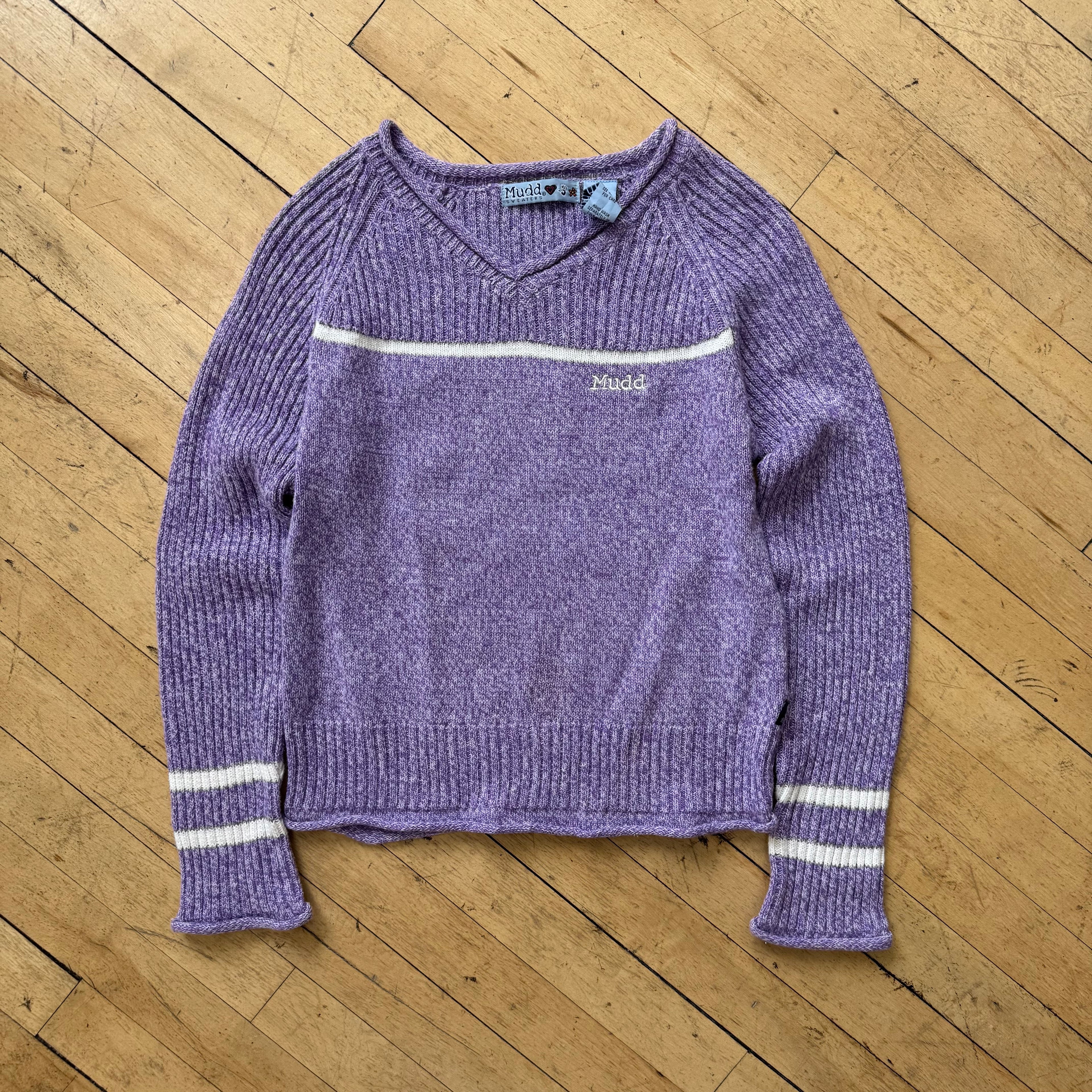 Y2K Mudd Purple Knit Sweater Sz M