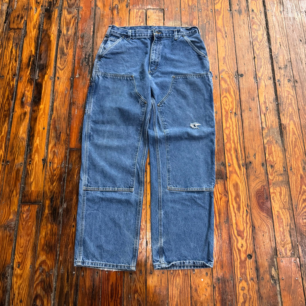 Vintage Carhartt Double Knee Denim Jeans Sz 36x32