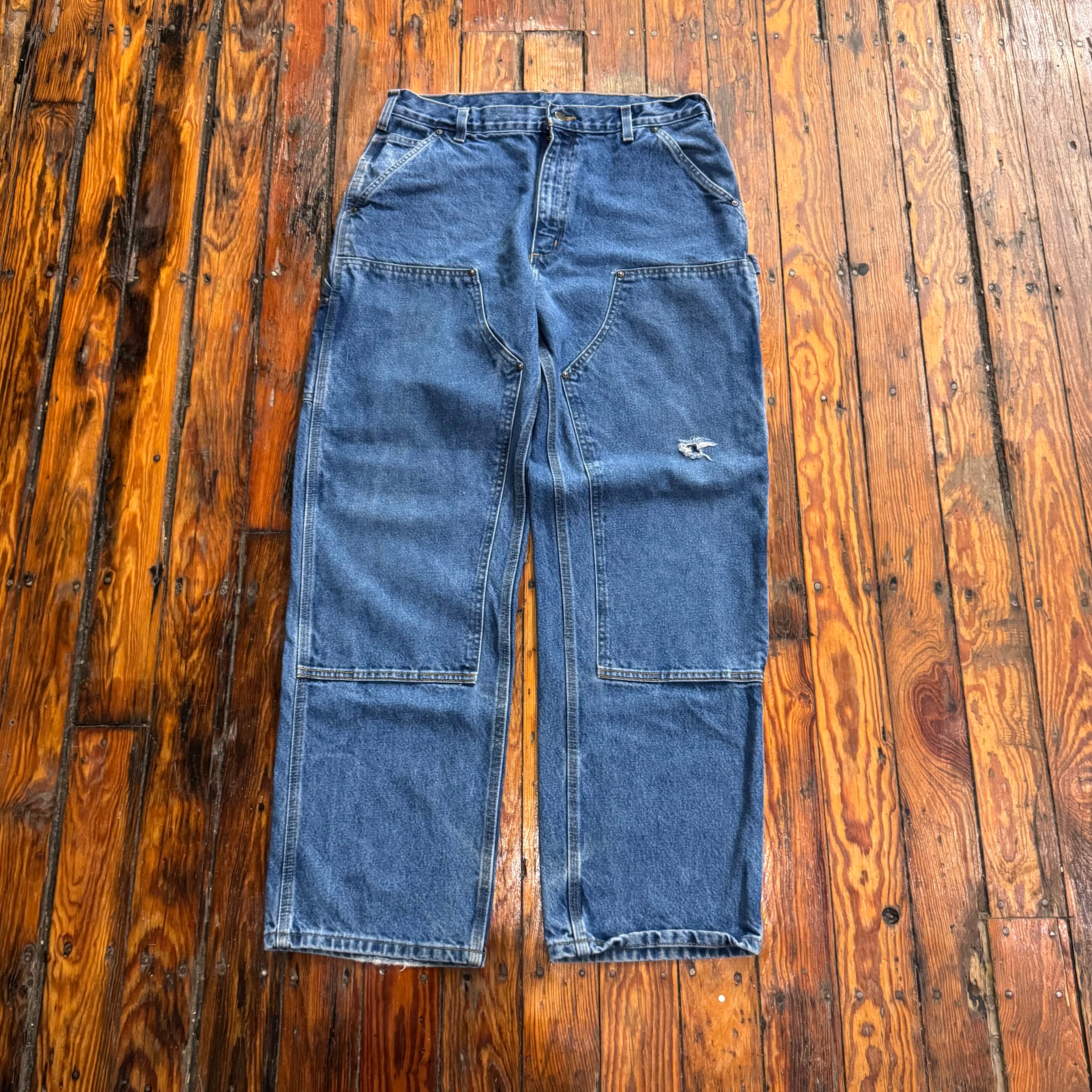Vintage Carhartt Double Knee Denim Jeans Sz 36x32