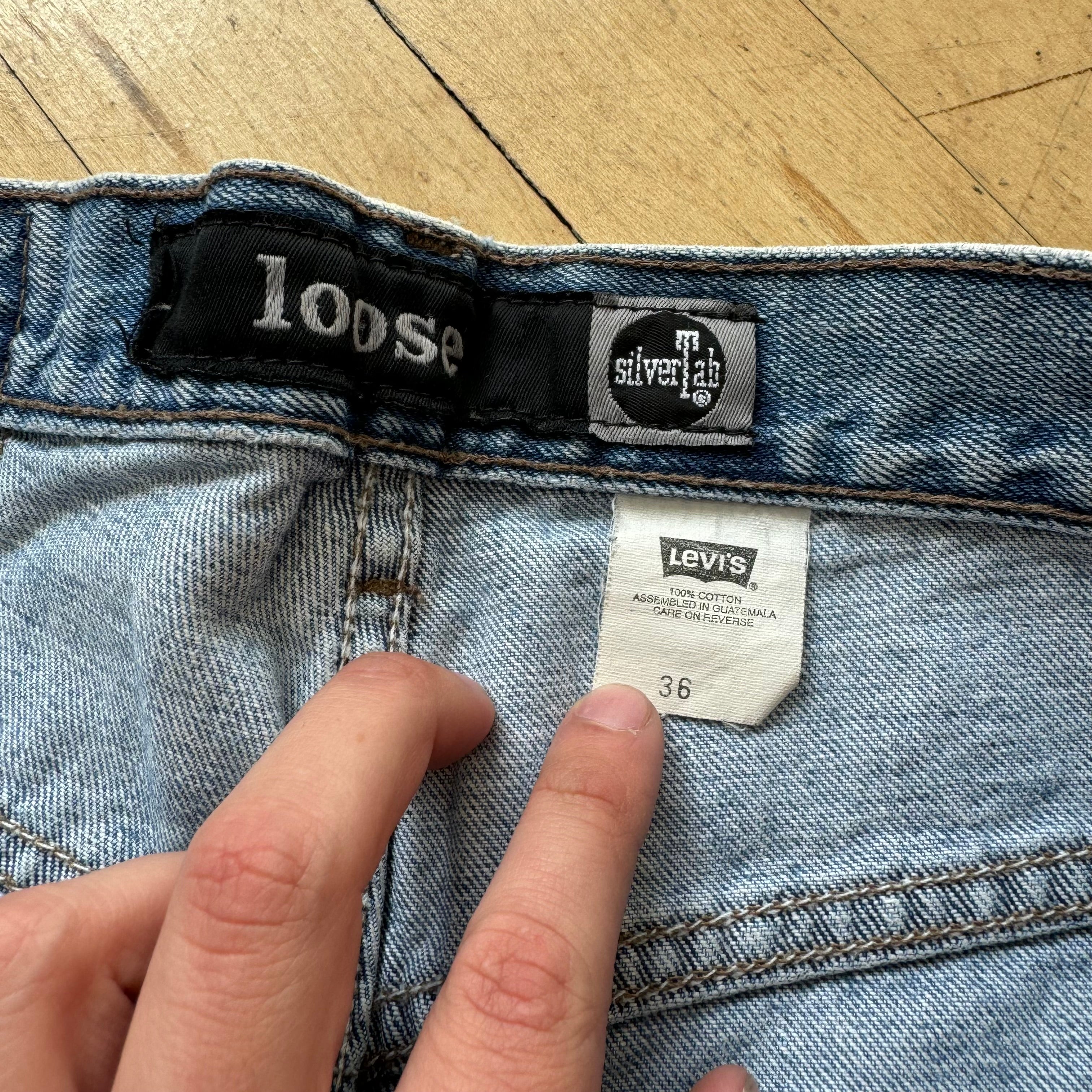 Vintage Silver Tab Levi Denim Jean Shorts Sz 36