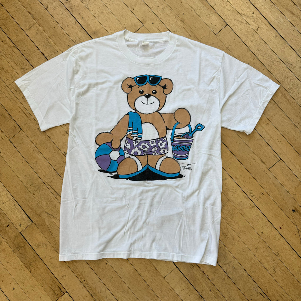 Vintage Teddy Bear Beach T-shirt Sz XL