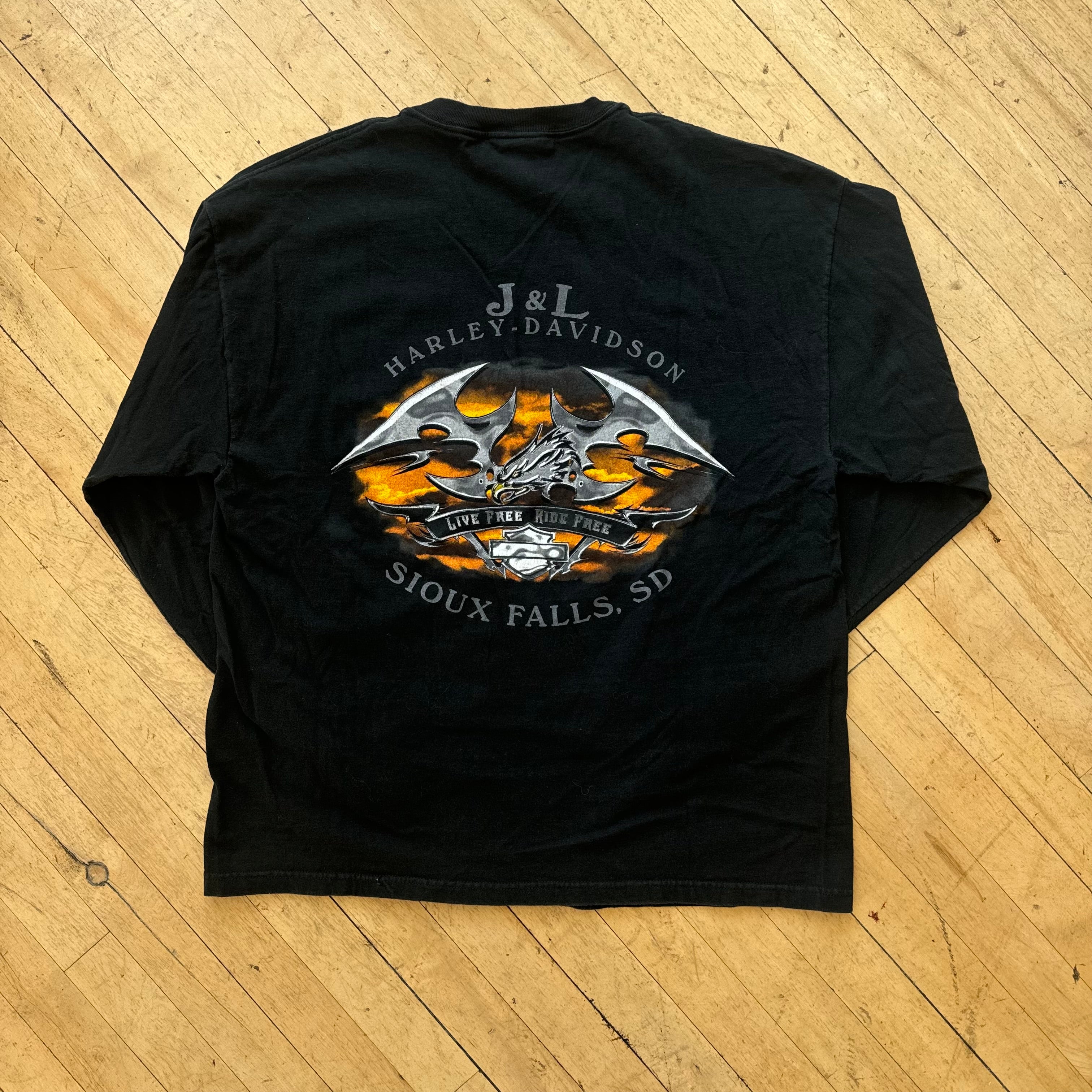 Y2K Harley Davidson Long Sleeve T-shirt Sz XL